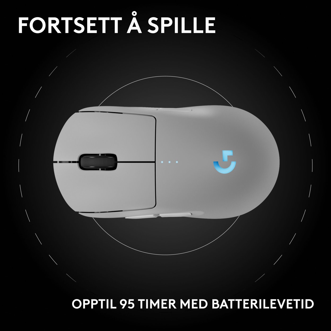 Logitech G Pro 2 Trådløs gamingmus for proffer Hvit