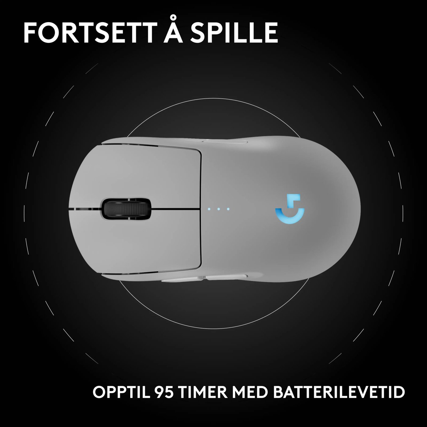 Logitech G Pro 2 Trådløs gamingmus for proffer Hvit