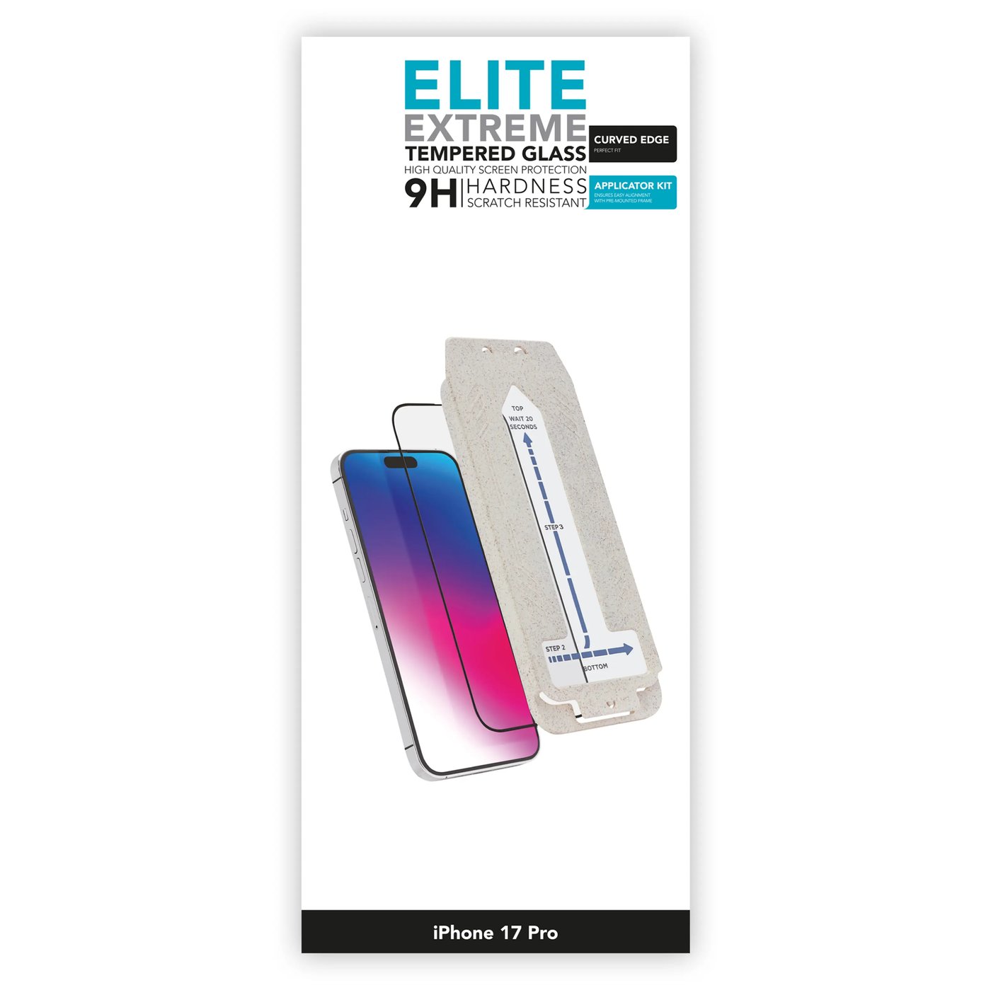 Linocell Elite Extreme Curved Skjermbeskytter for iPhone 17 Pro