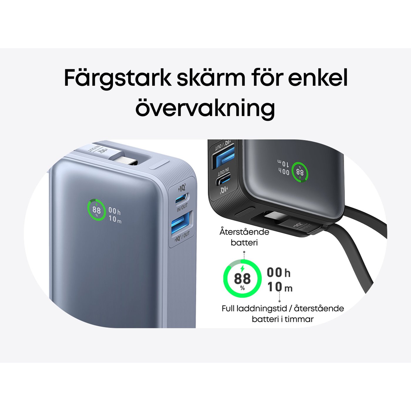 Anker Nano powerbank 30 W 10000 mAh Svart