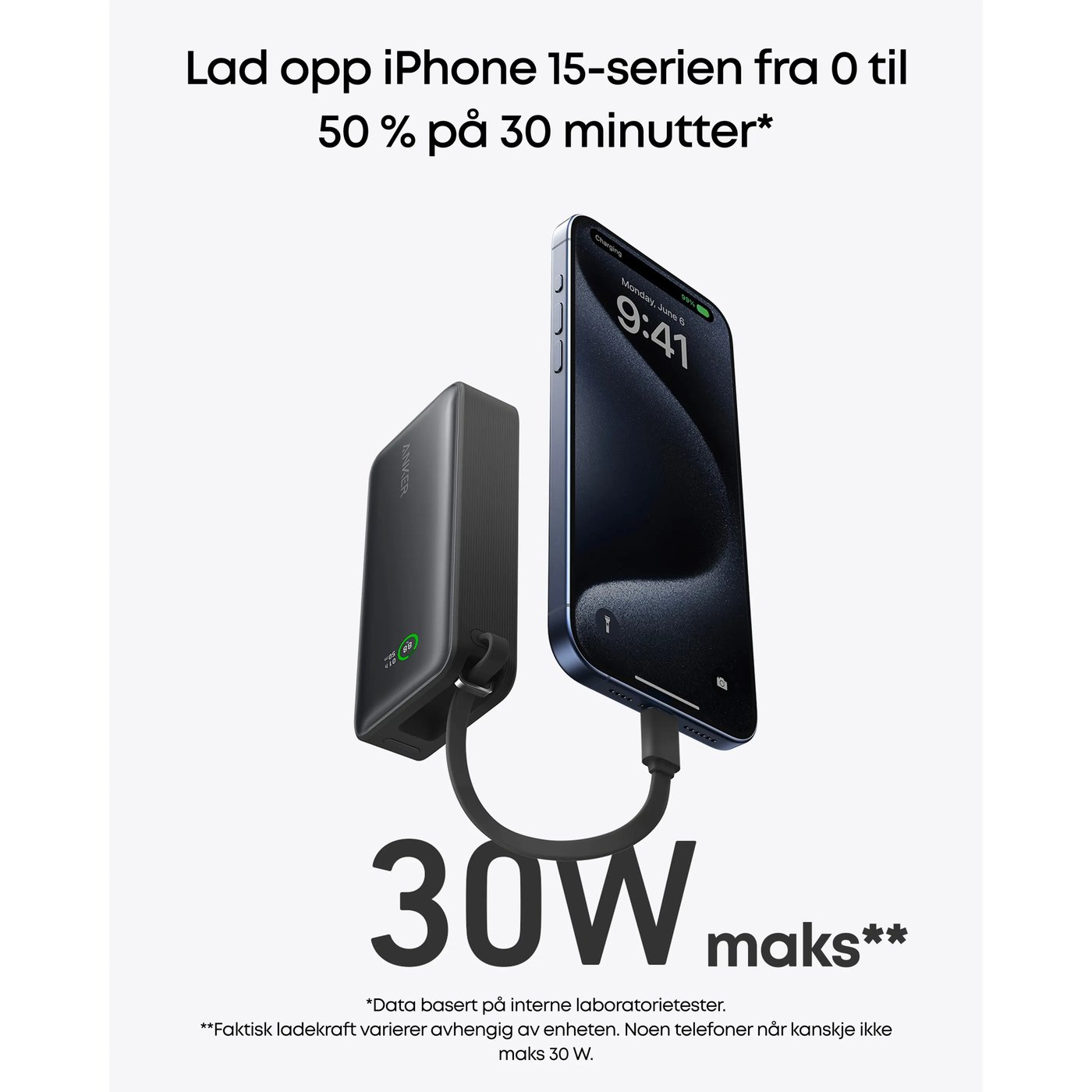Anker Nano powerbank 30 W 10000 mAh Svart
