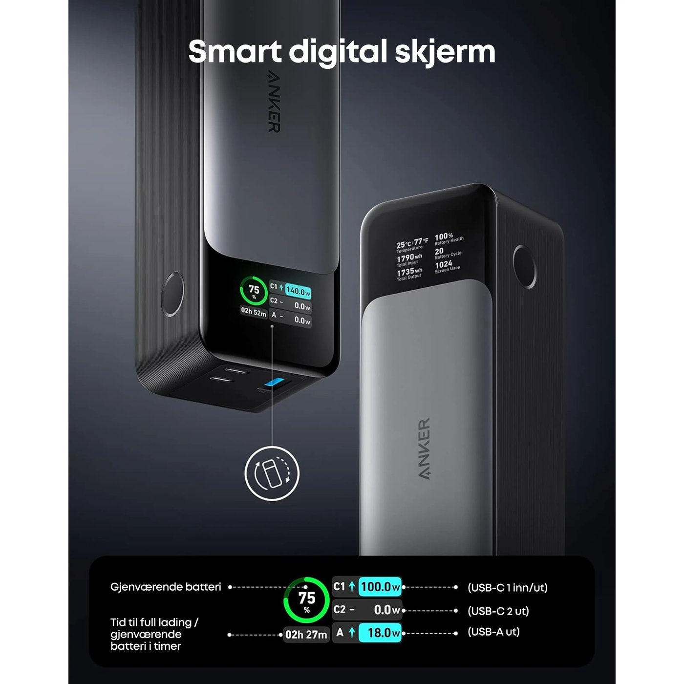 Anker 737 Powerbank 140 W PD 3.1 24000 mAh
