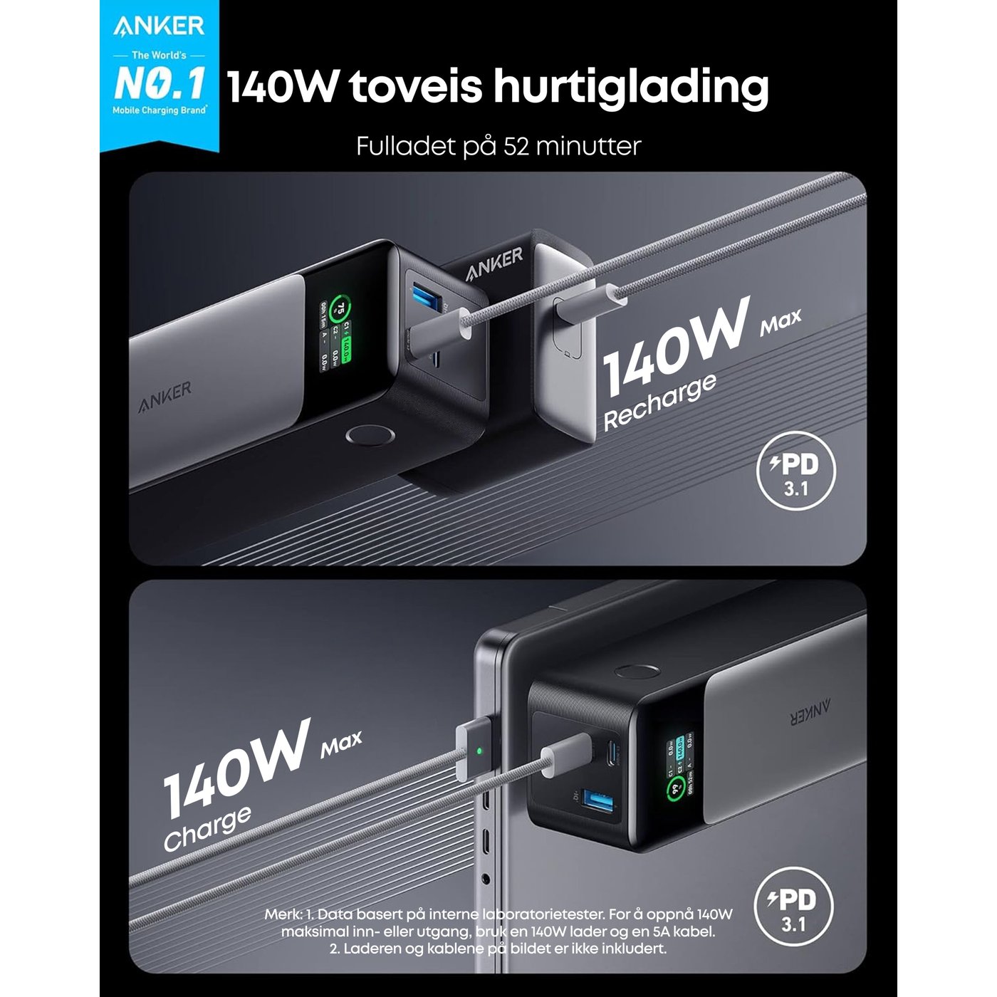 Anker 737 Powerbank 140 W PD 3.1 24000 mAh