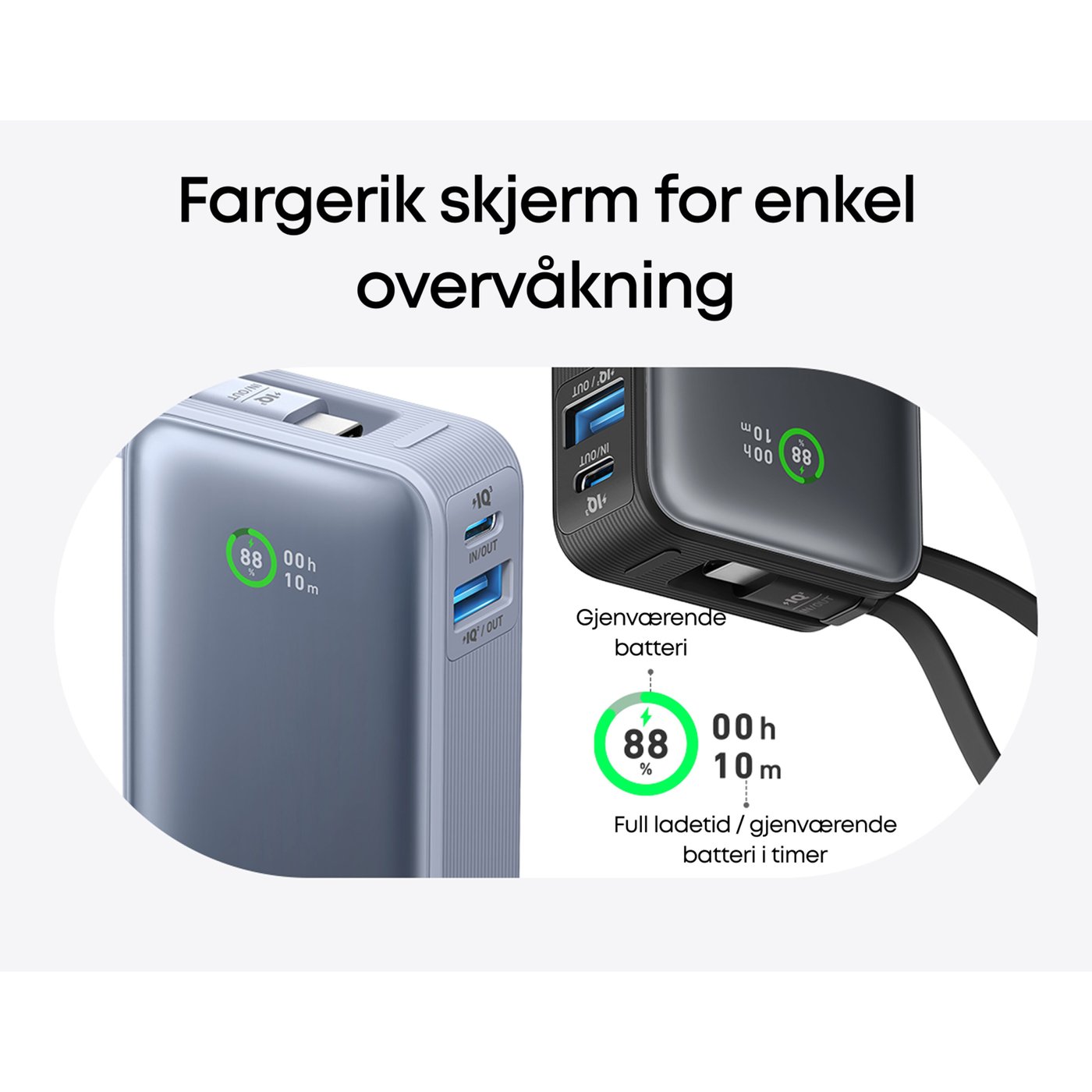 Anker Nano powerbank 30 W 10000 mAh Grønn
