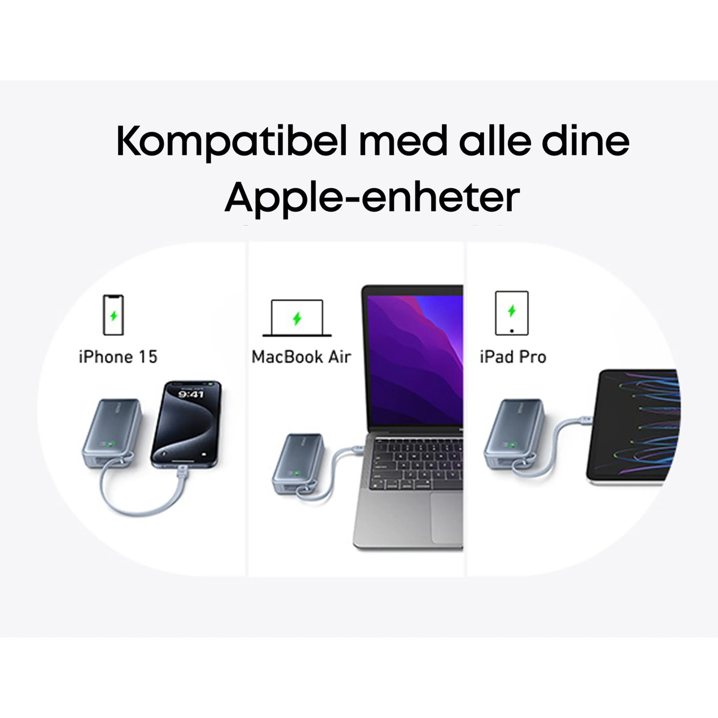 Anker Nano powerbank 30 W 10000 mAh Grønn