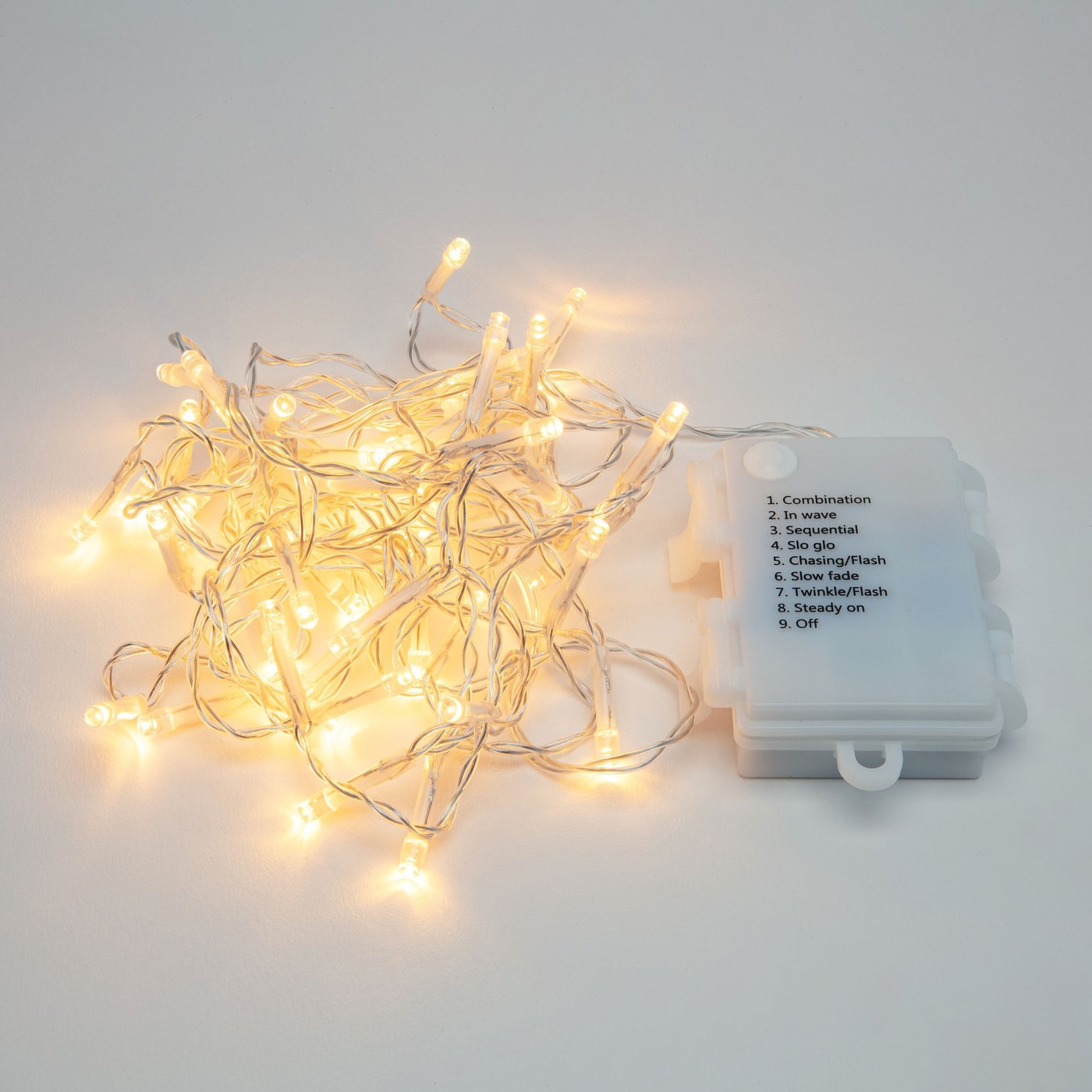 Lyslenke 48 LED 3,5 m, batteridrevet (klar)