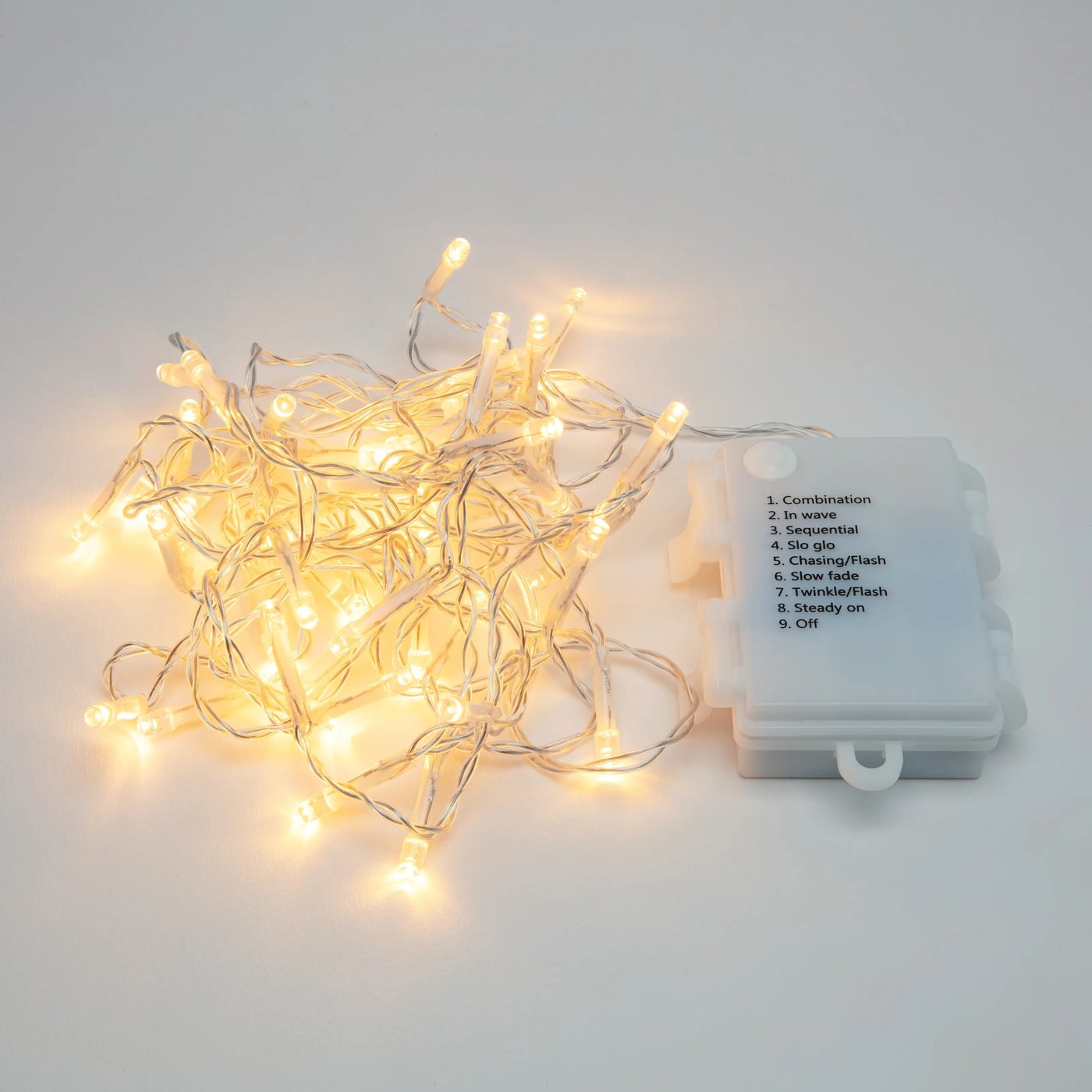 Lyslenke 48 LED 3,5 m, batteridrevet (klar)