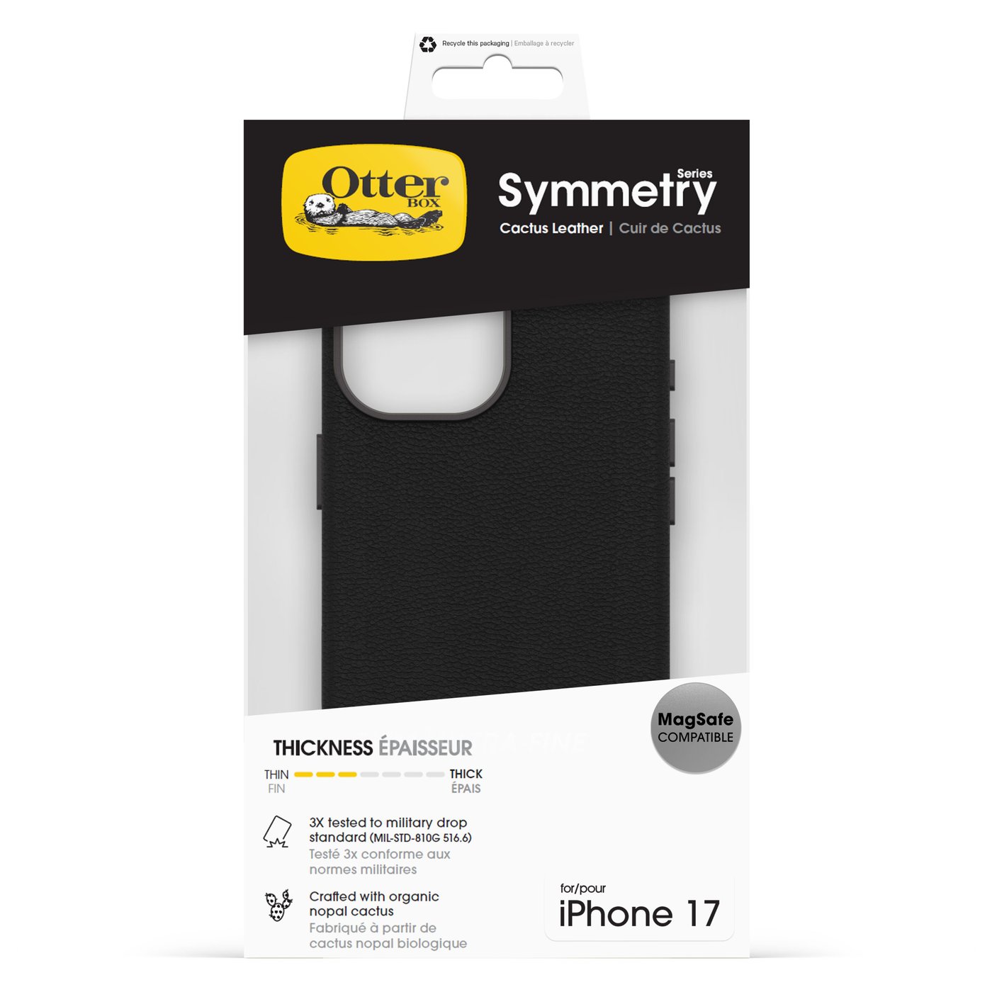 Otterbox Symmetry Cactus Leather Magsafe för iPhone 17 Svart