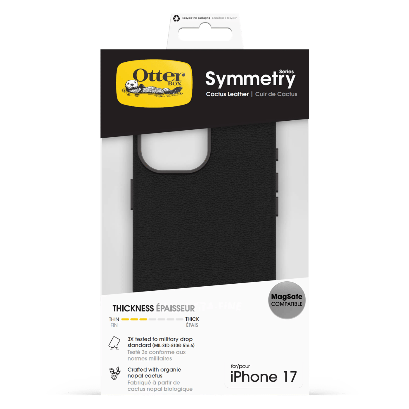 Otterbox Symmetry Cactus Leather Magsafe för iPhone 17 Svart