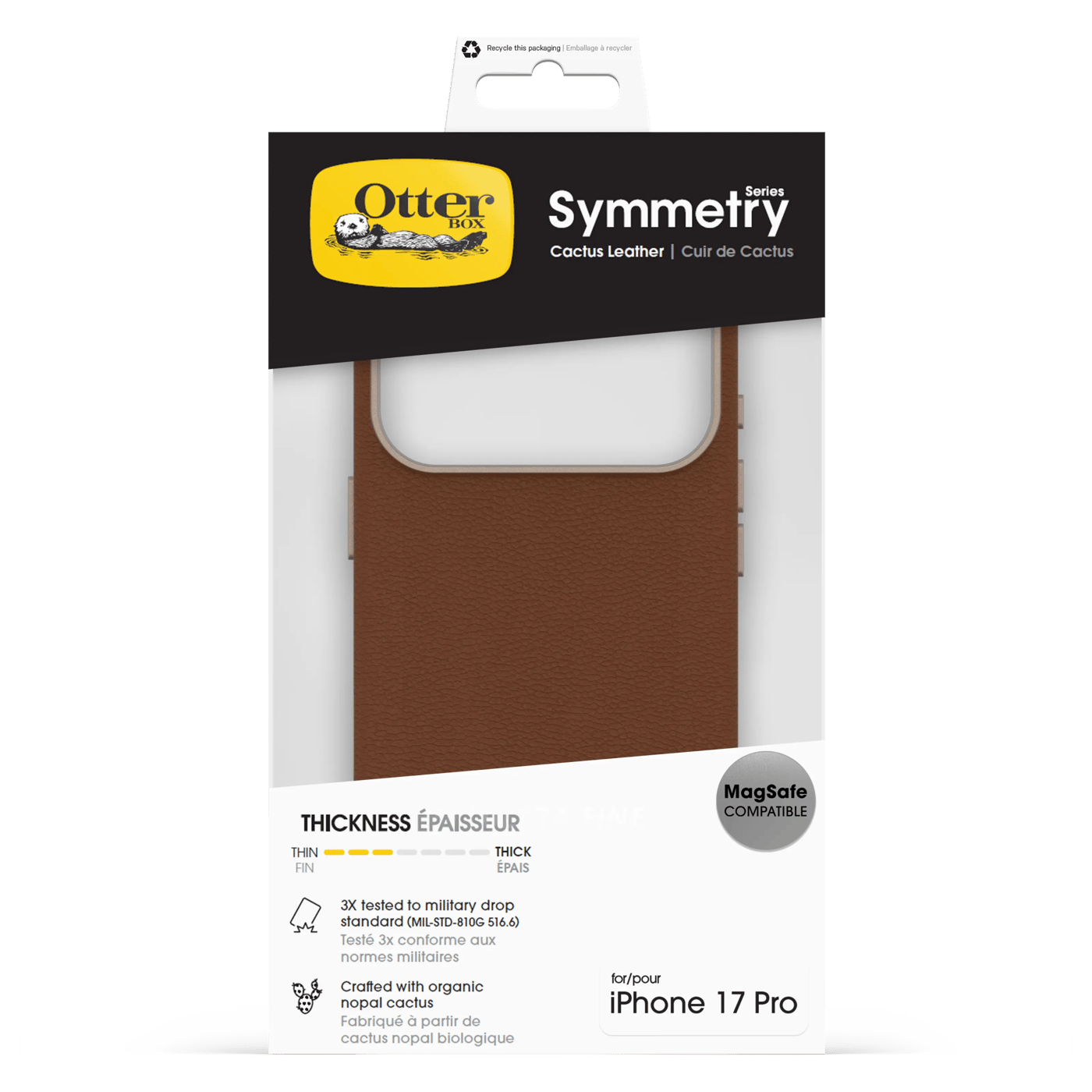 Otterbox Symmetry Cactus Leather Magsafe för iPhone 17 Pro / 18 Pro Brun