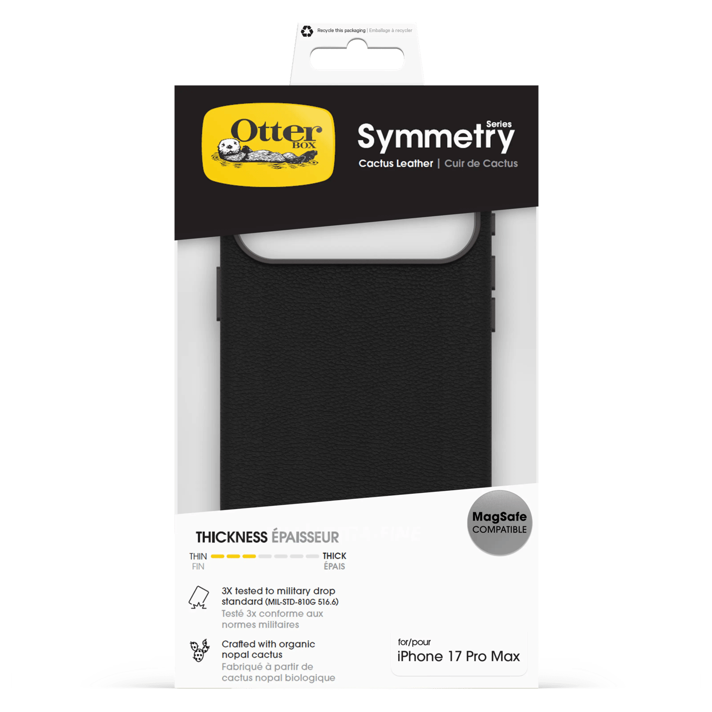 Otterbox Symmetry Cactus Leather Magsafe for iPhone 17 Pro Max / 18 Pro Max Svart