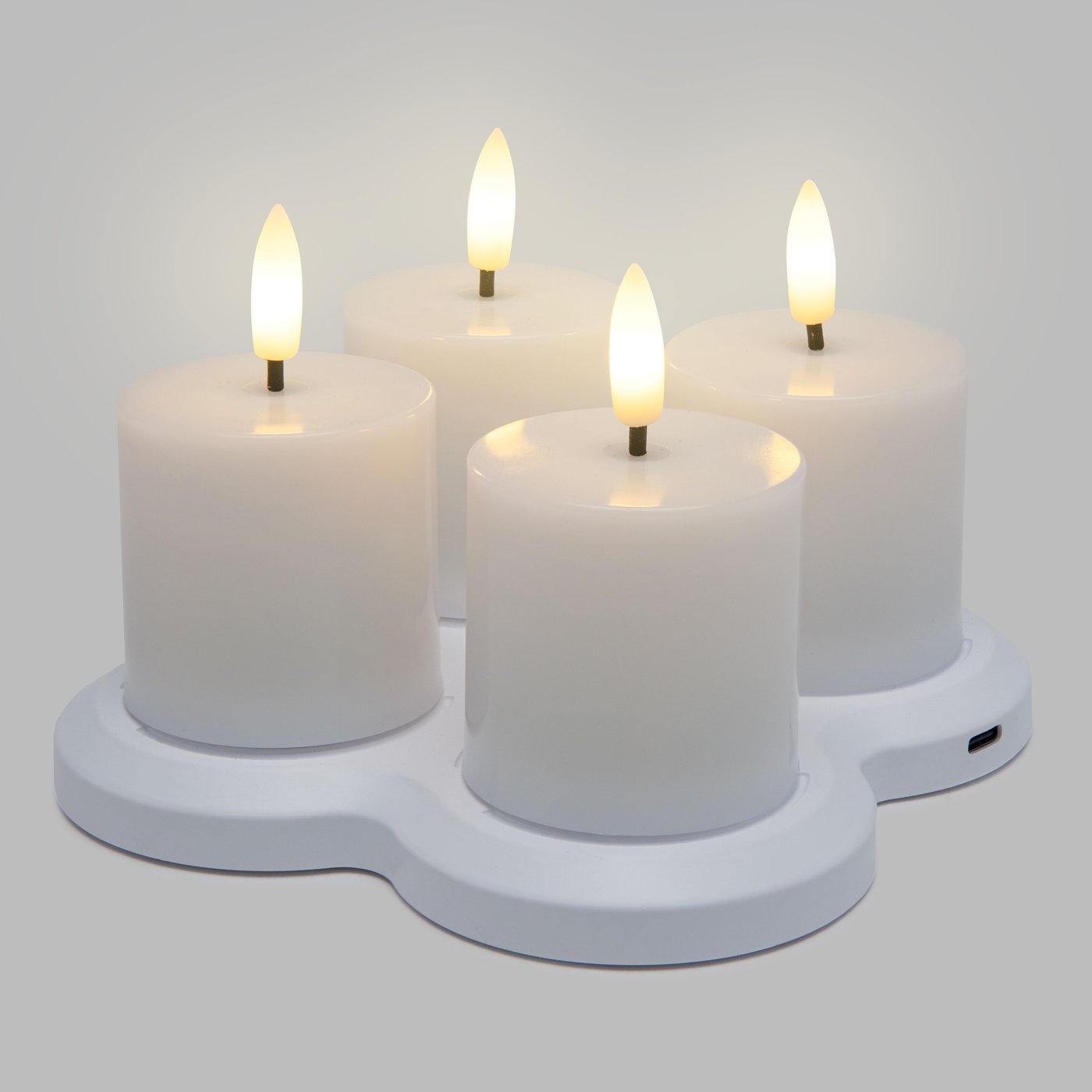 Värmeljus LED laddbara 4-pack