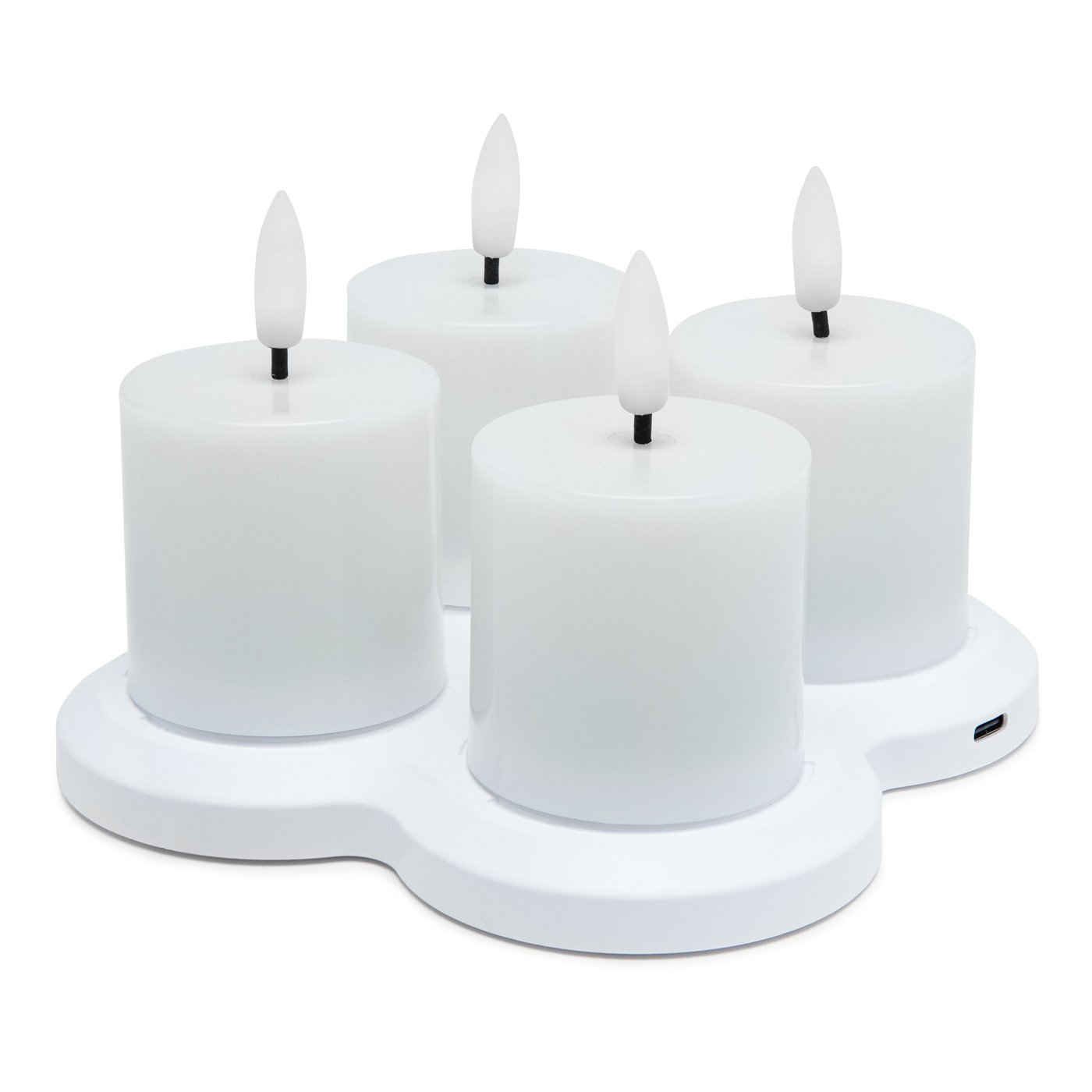 Värmeljus LED laddbara 4-pack