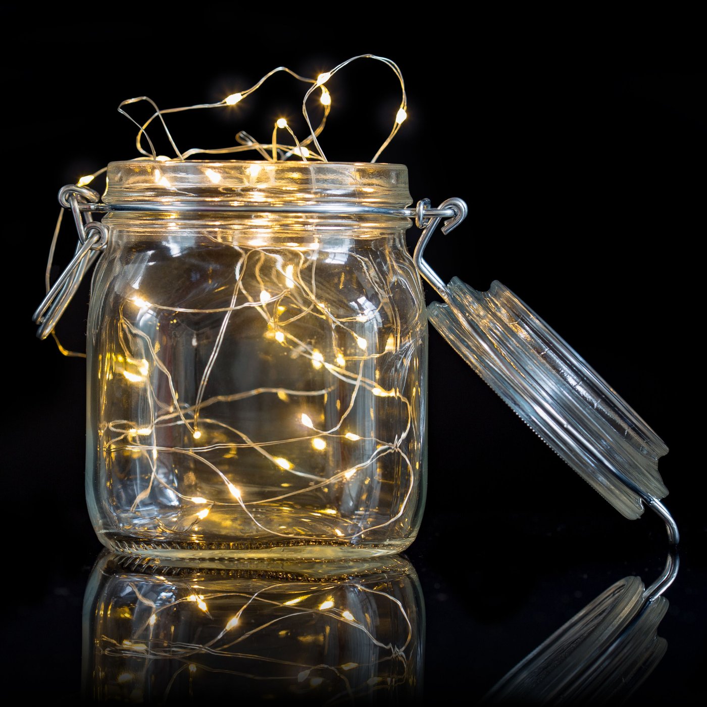 Lyslenke Micro 40 LED 1,95 m, batteridrevet (sølv)