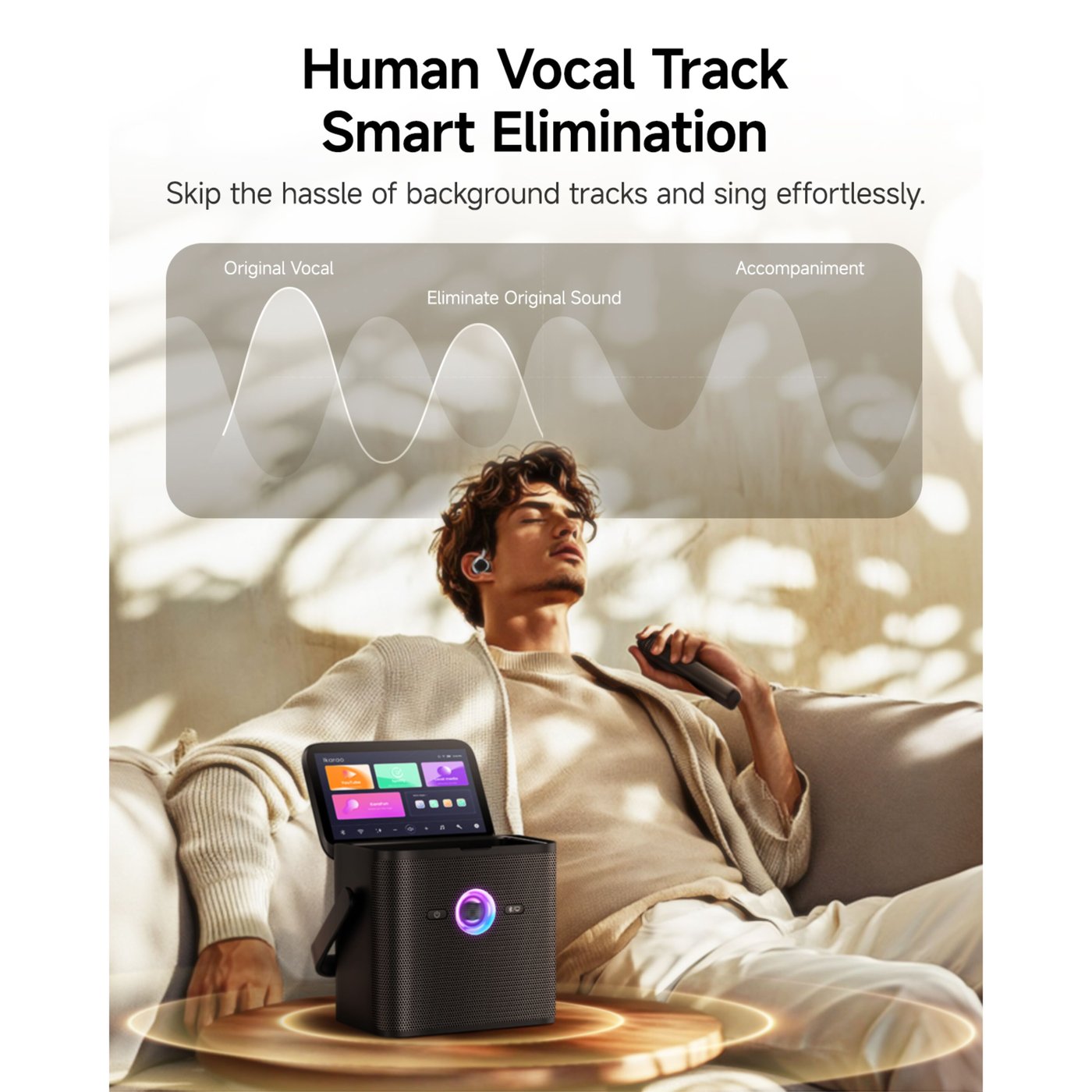 Ikarao Shell S3 Bärbar karaokemaskin med 7" HD-skärm