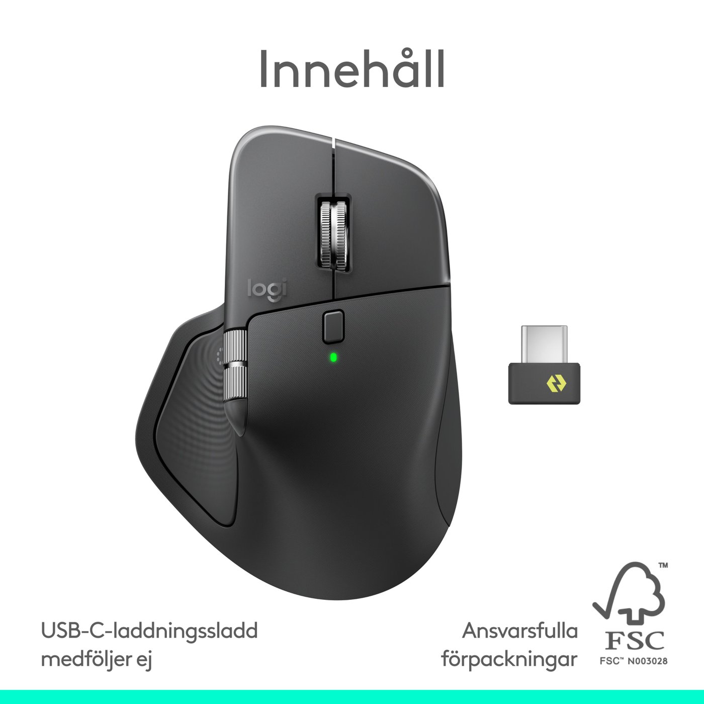 Logitech MX Master 4 Trådlös ergonomisk datormus Graphite