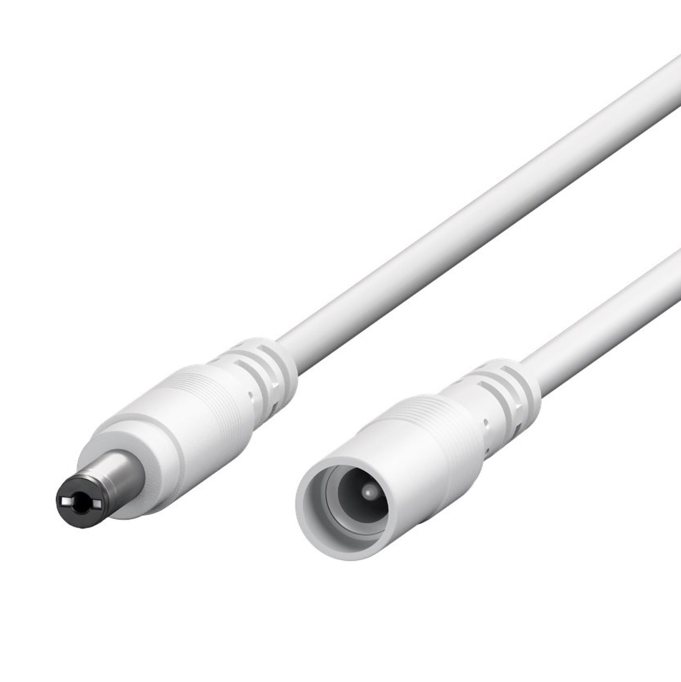Forlengelseskabel 2,1 mm hvit 3m