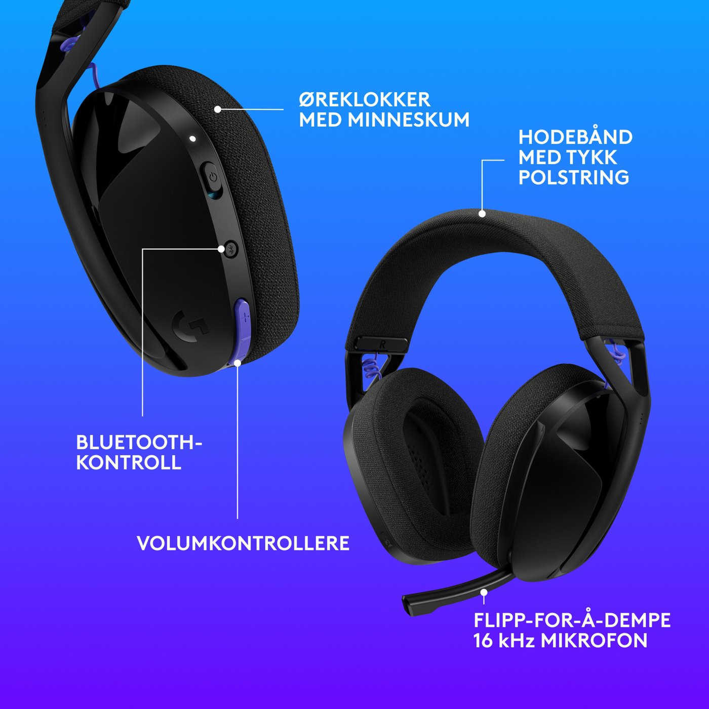 Logitech G321 Trådløst gamingheadset Svart