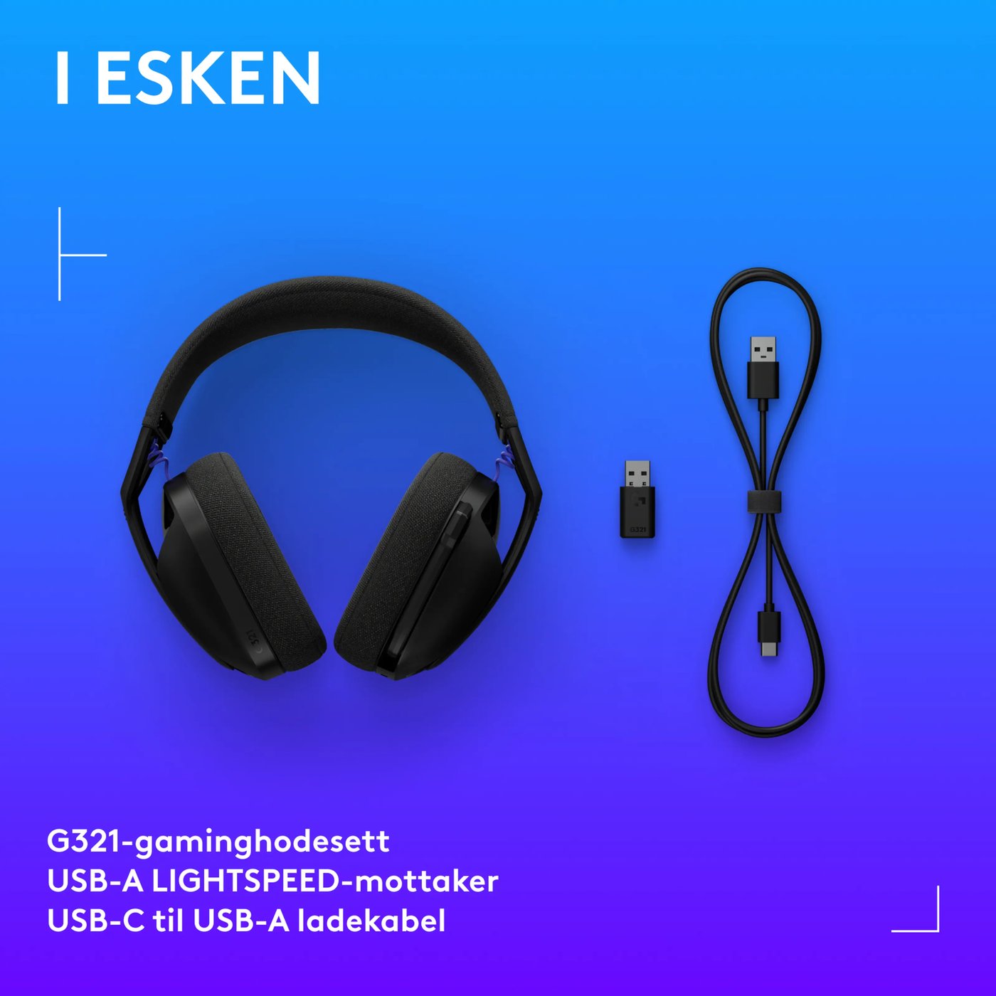 Logitech G321 Trådløst gamingheadset Svart