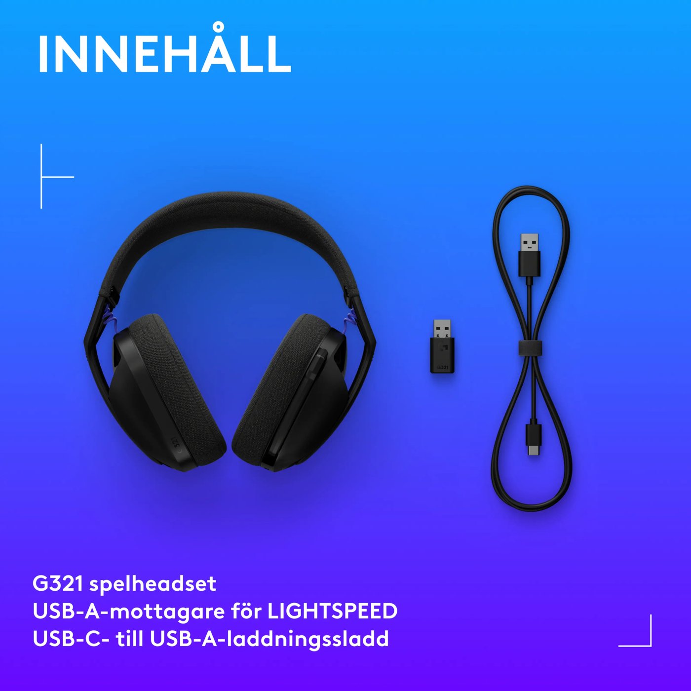 Logitech G321 Trådlöst gamingheadset Svart