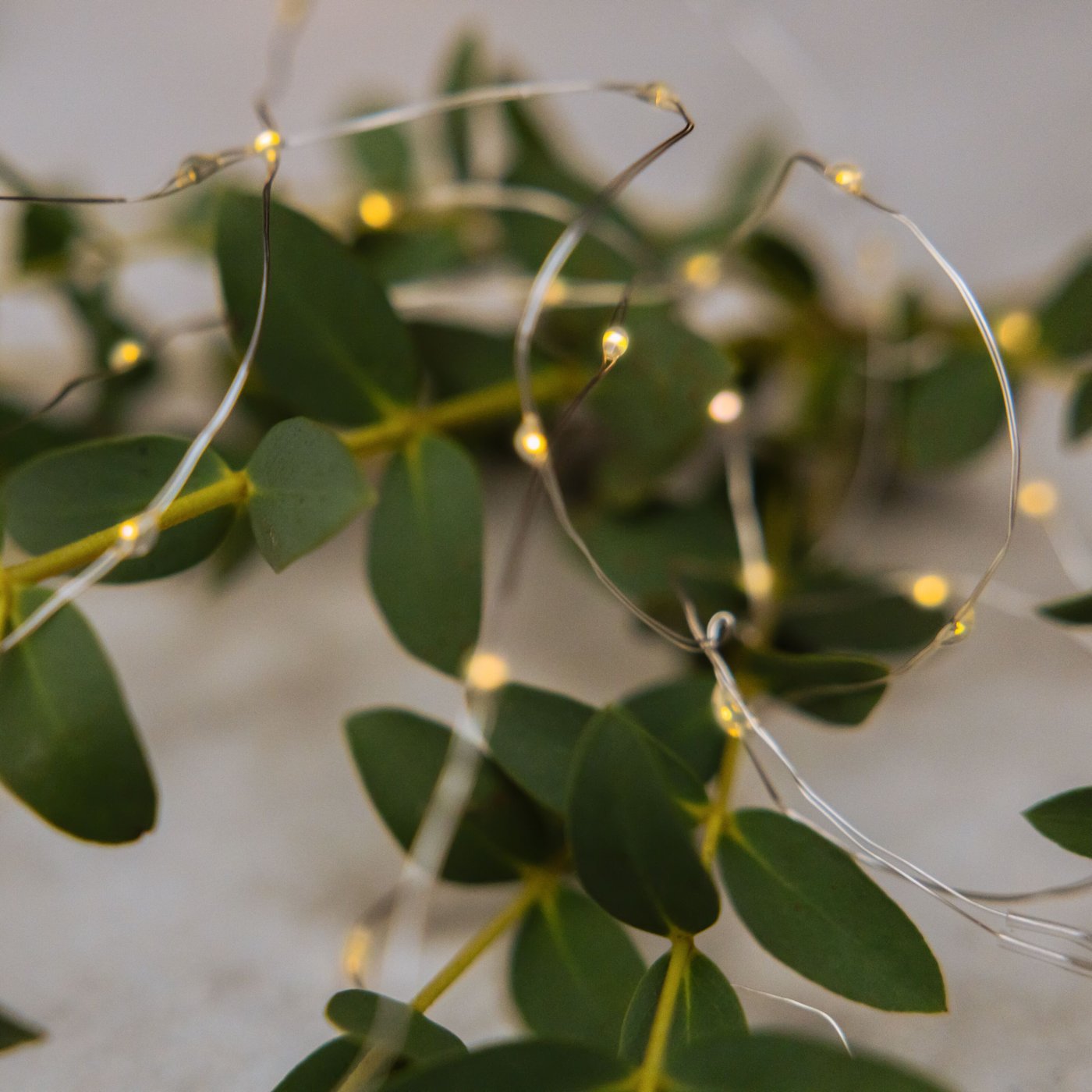 Lyslenke Micro 40 LED 1,95 m, batteridrevet (sølv)