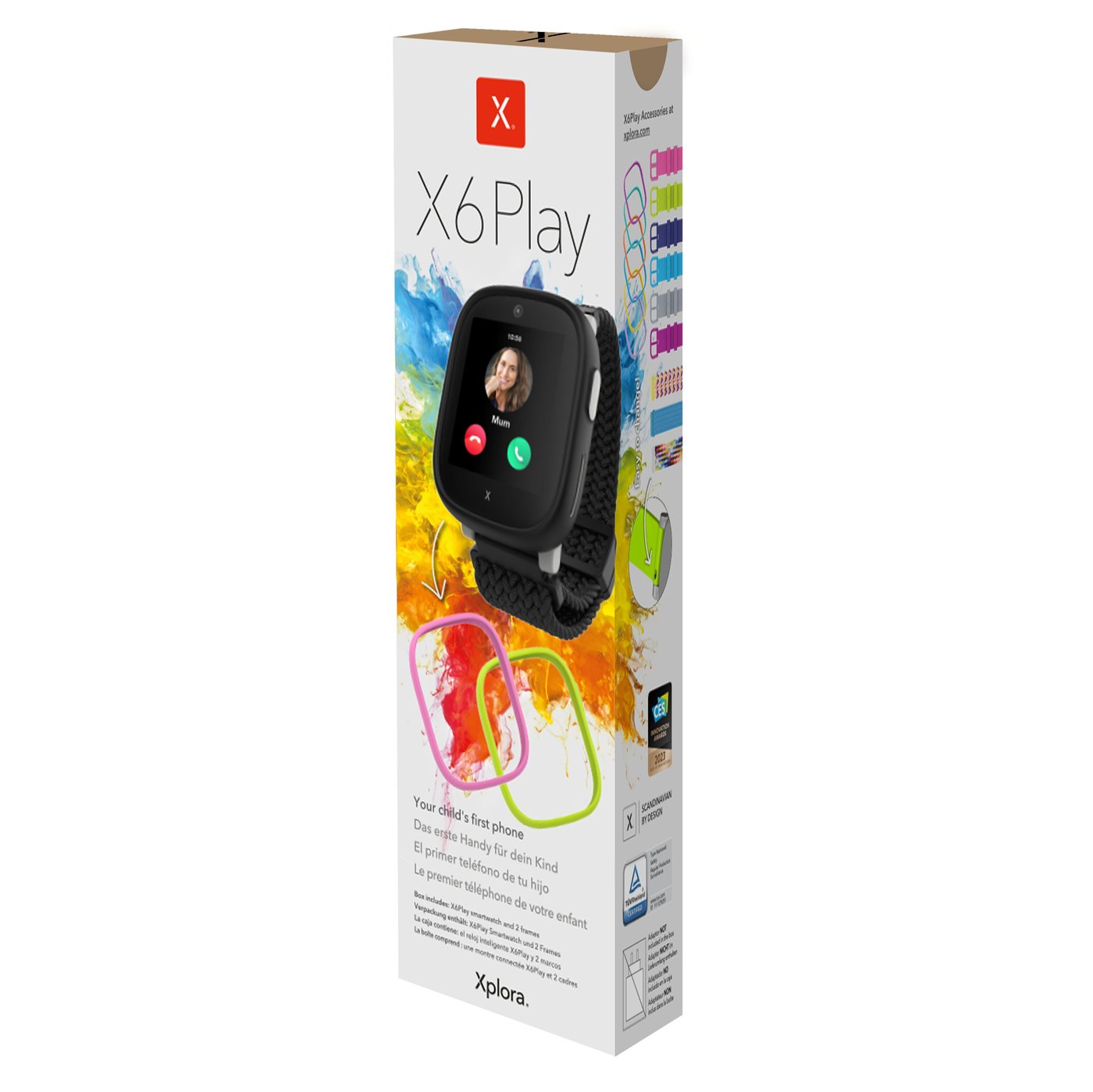 Xplora X6Play (Gen. 2) GPS-klocka med telefon för barn Svart