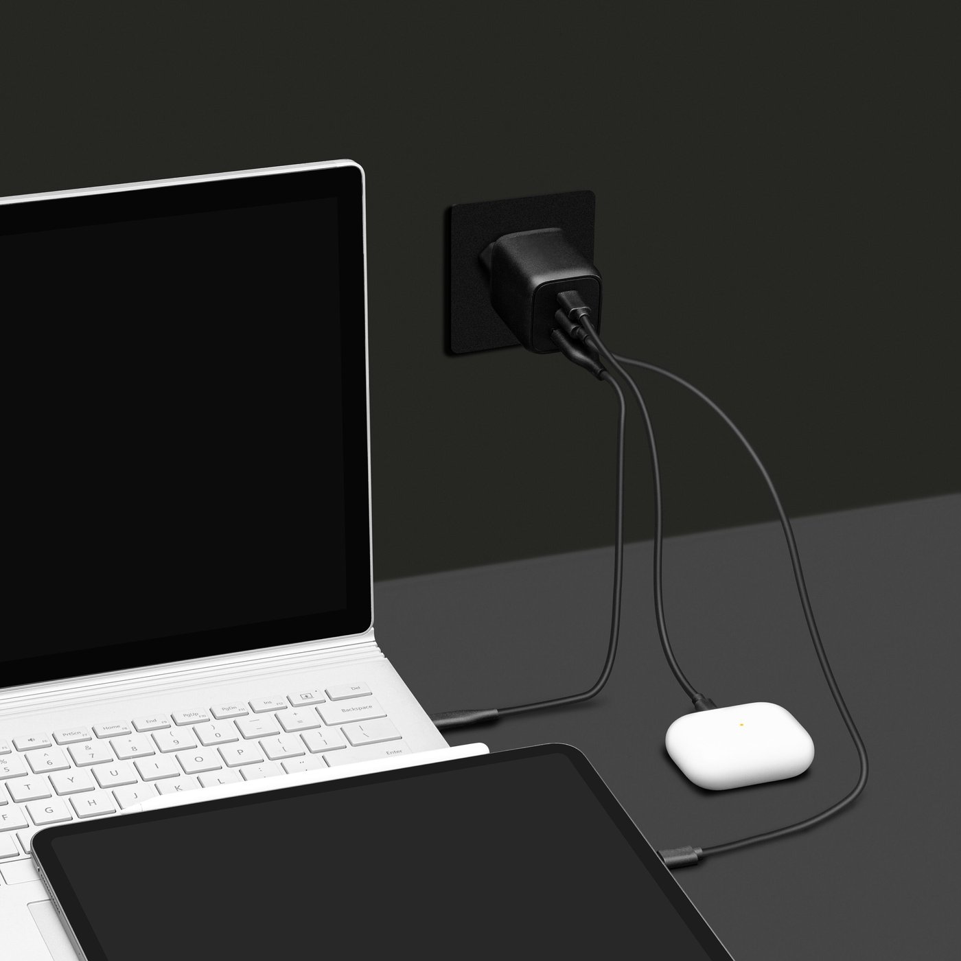 Linocell Premium GaN multiladdare 65 W PD Svart