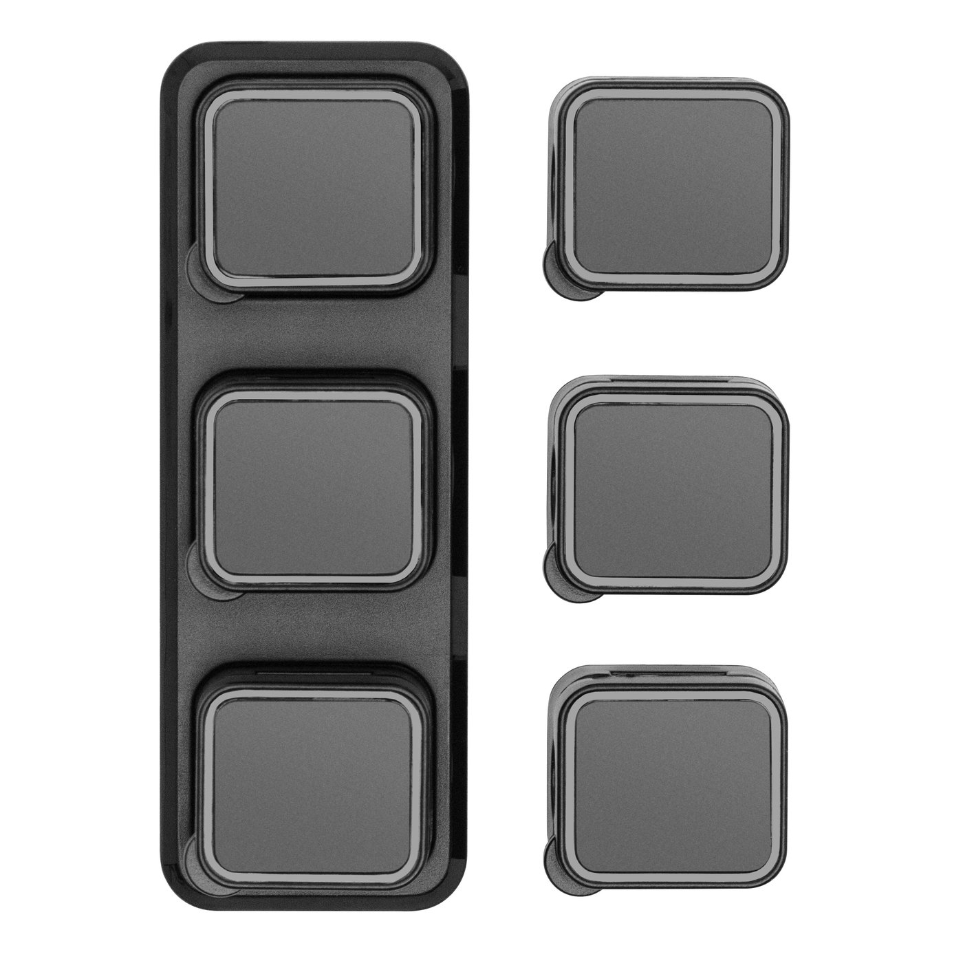 Luxorparts Magnetisk kabelklämma med basplatta Svart (6-pack)