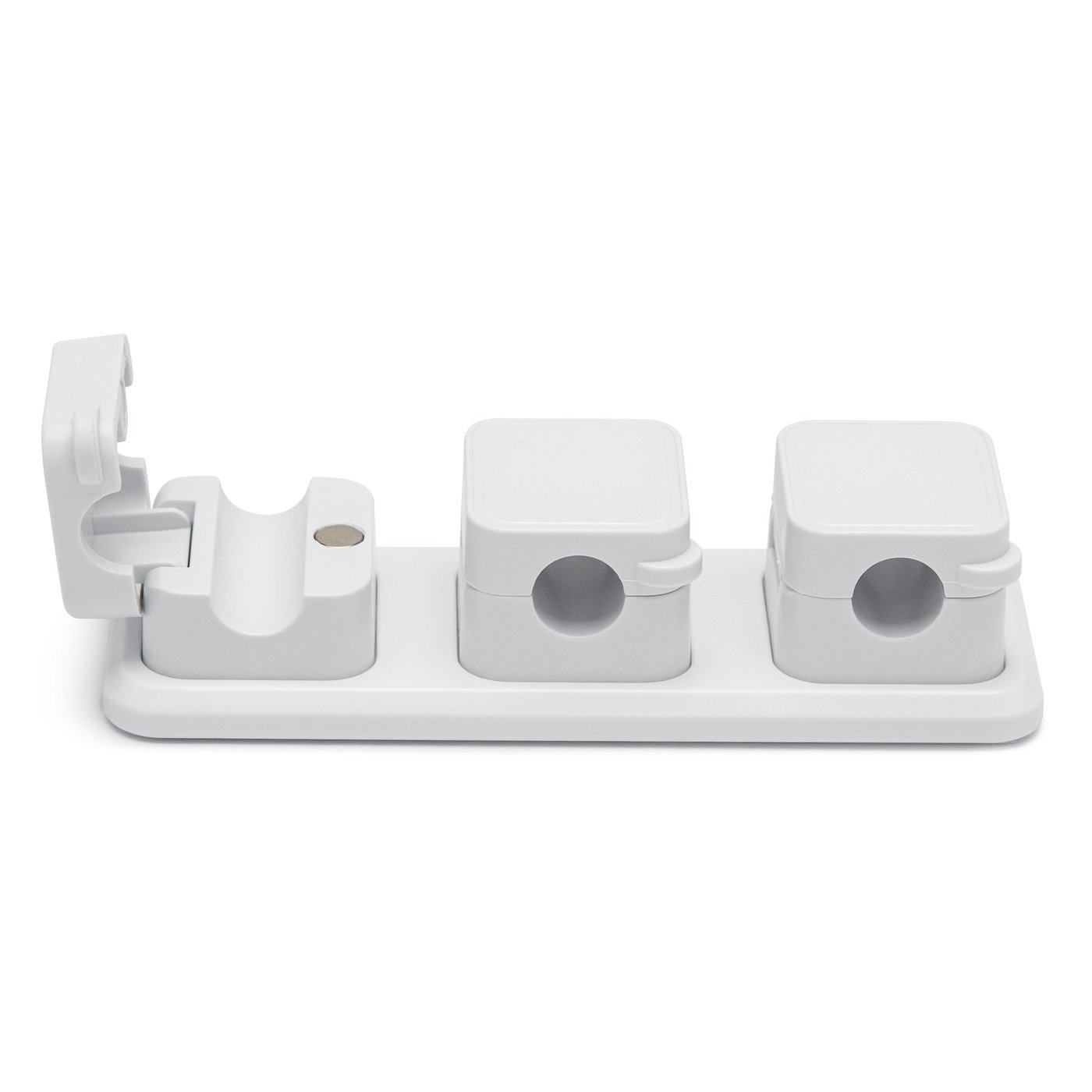 Luxorparts Magnetisk kabelklämma med basplatta Vit (6-pack)