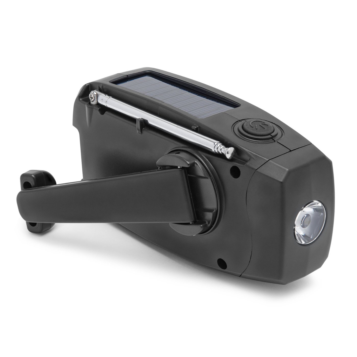 Luxorparts Nödradio med USB-, vev- och solcellsladdning