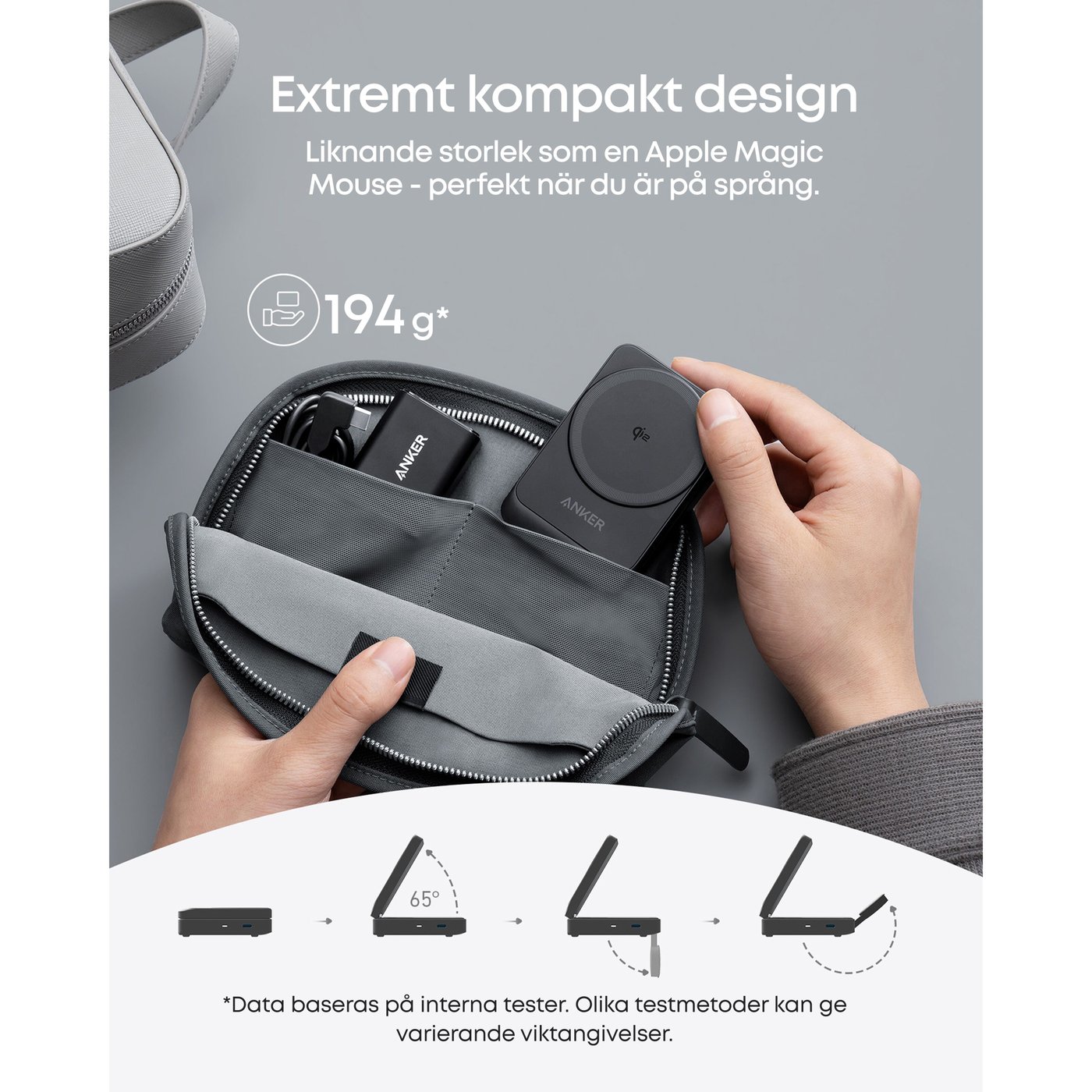 Anker MagGo Trådlös och vikbar 3-i-1-laddstation Svart