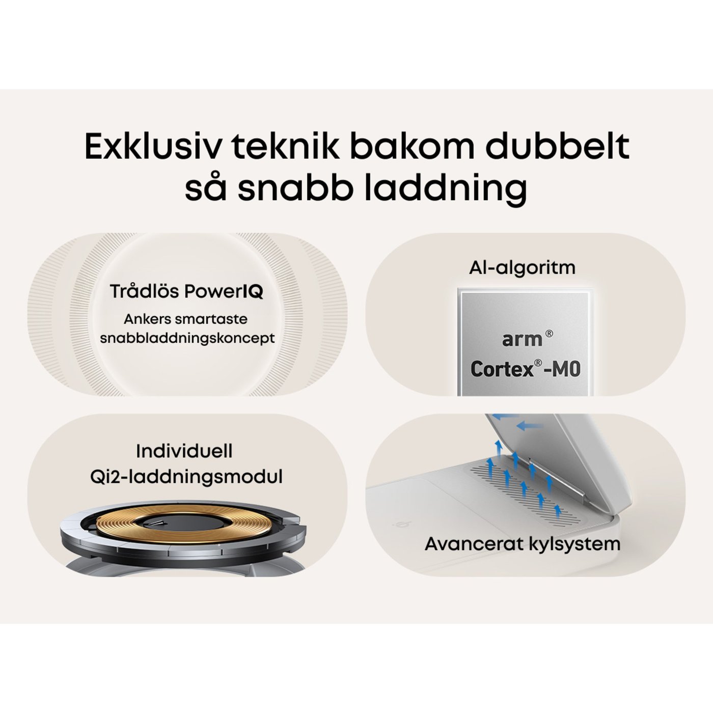 Anker MagGo Trådlös och vikbar 3-i-1-laddstation Vit