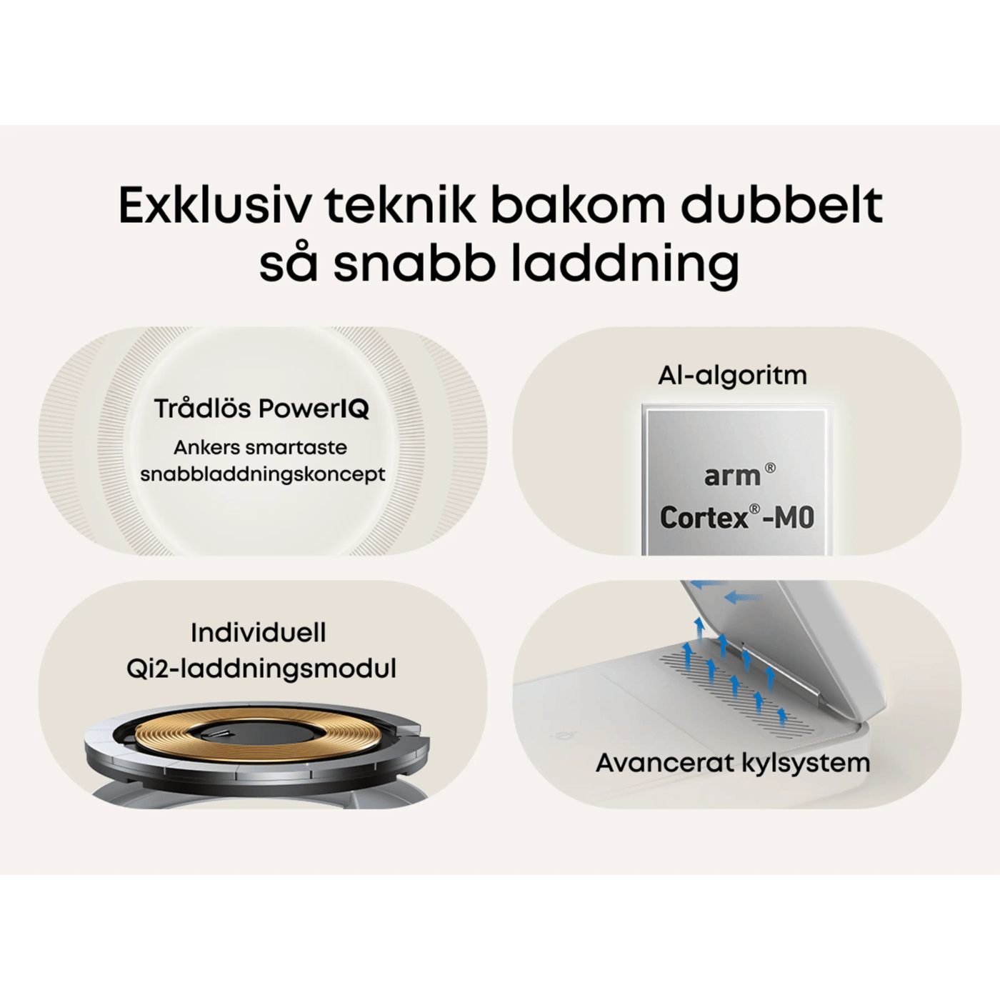 Anker MagGo Trådlös och vikbar 3-i-1-laddstation Vit