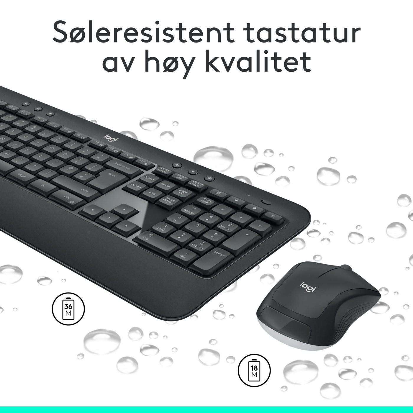 Logitech MK540 Trådløst tastatur og mus