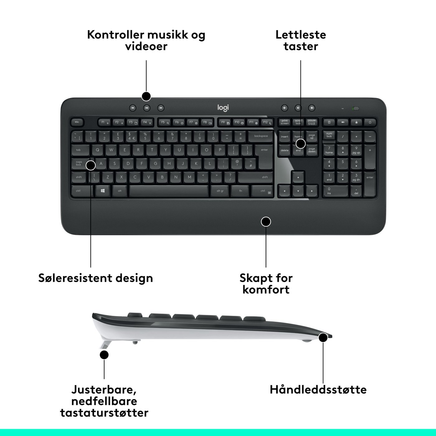 Logitech MK540 Trådløst tastatur og mus