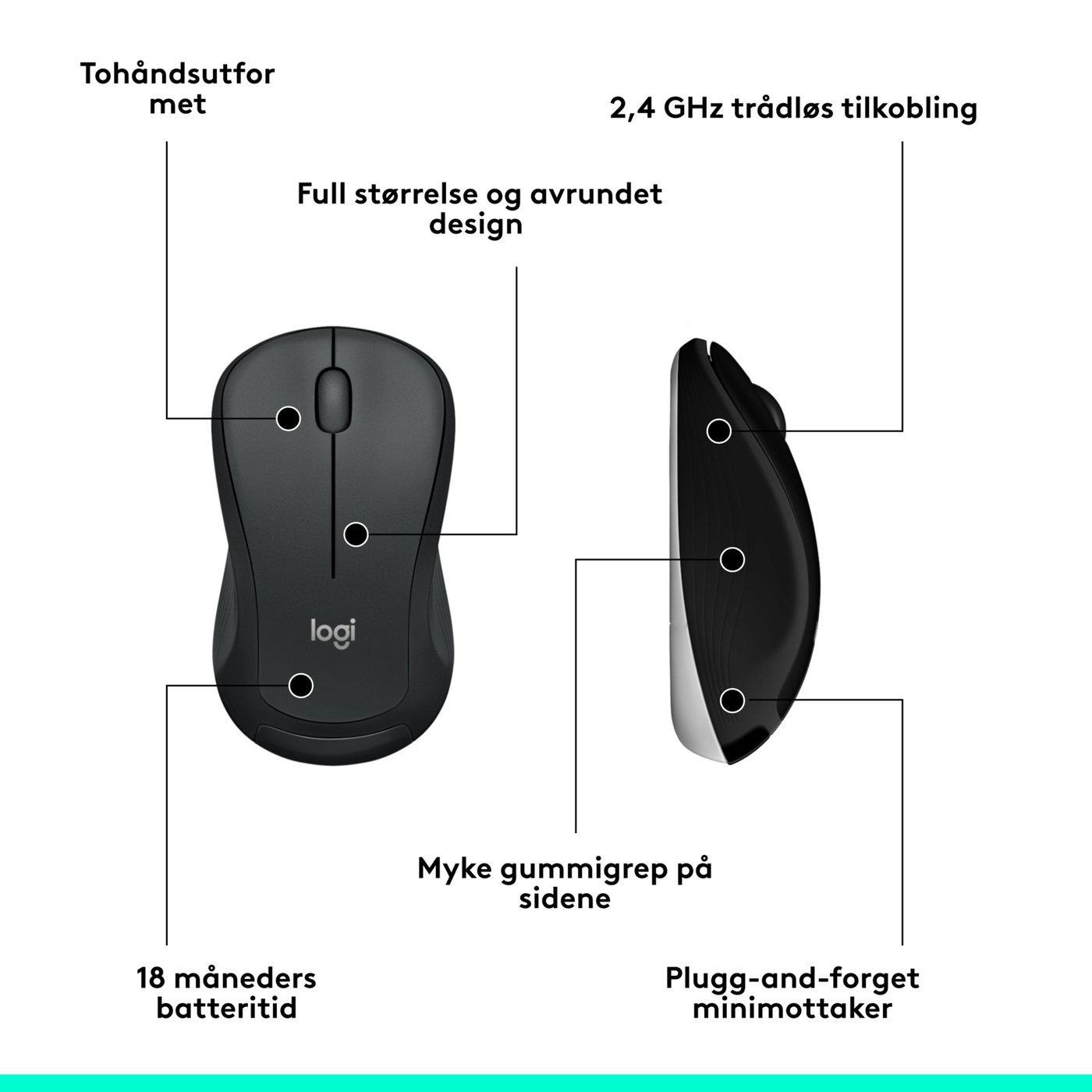 Logitech MK540 Trådløst tastatur og mus