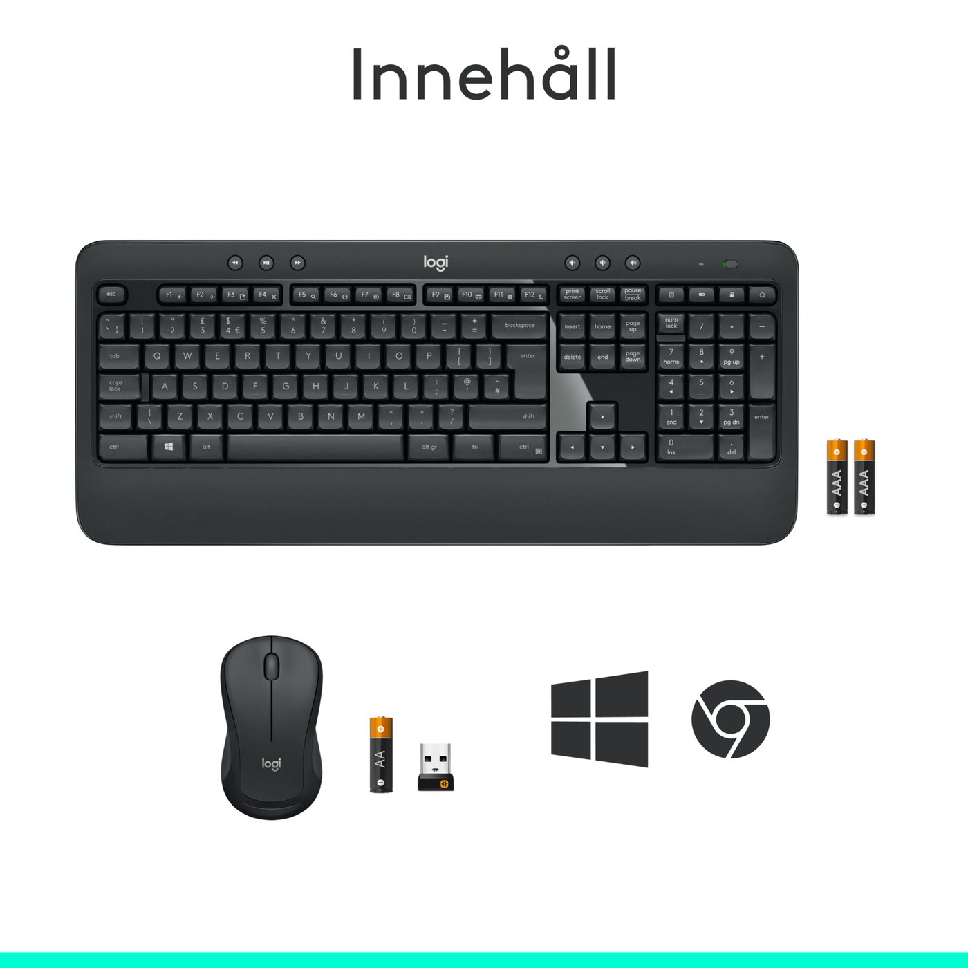 Logitech MK540 Trådlöst tangentbord och mus