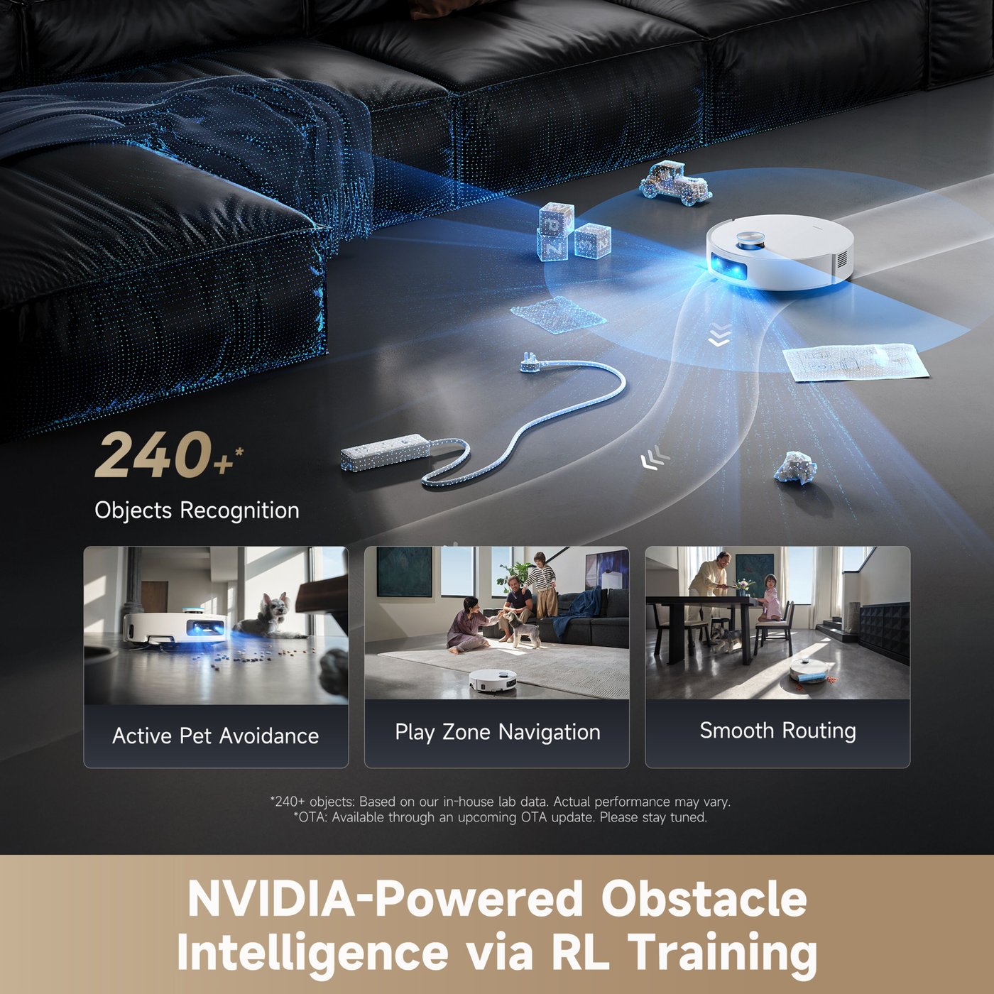 Dreame Aqua10 Ultra Roller Robotstøvsuger med basestasjon