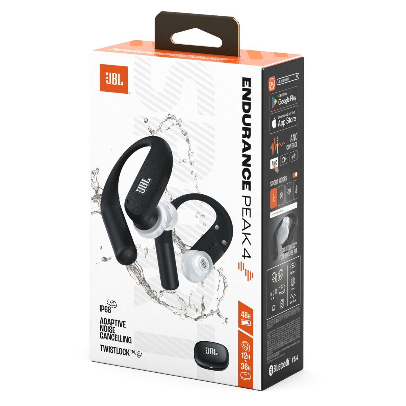 JBL Endurance Peak 4 trådløse sportshodetelefoner - svart/grå