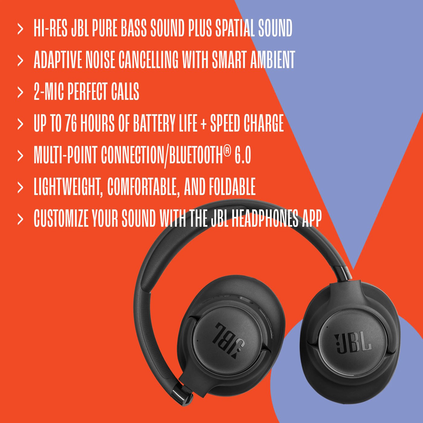 JBL Tune 780NC trådløse over-ear-hodetelefoner Svart