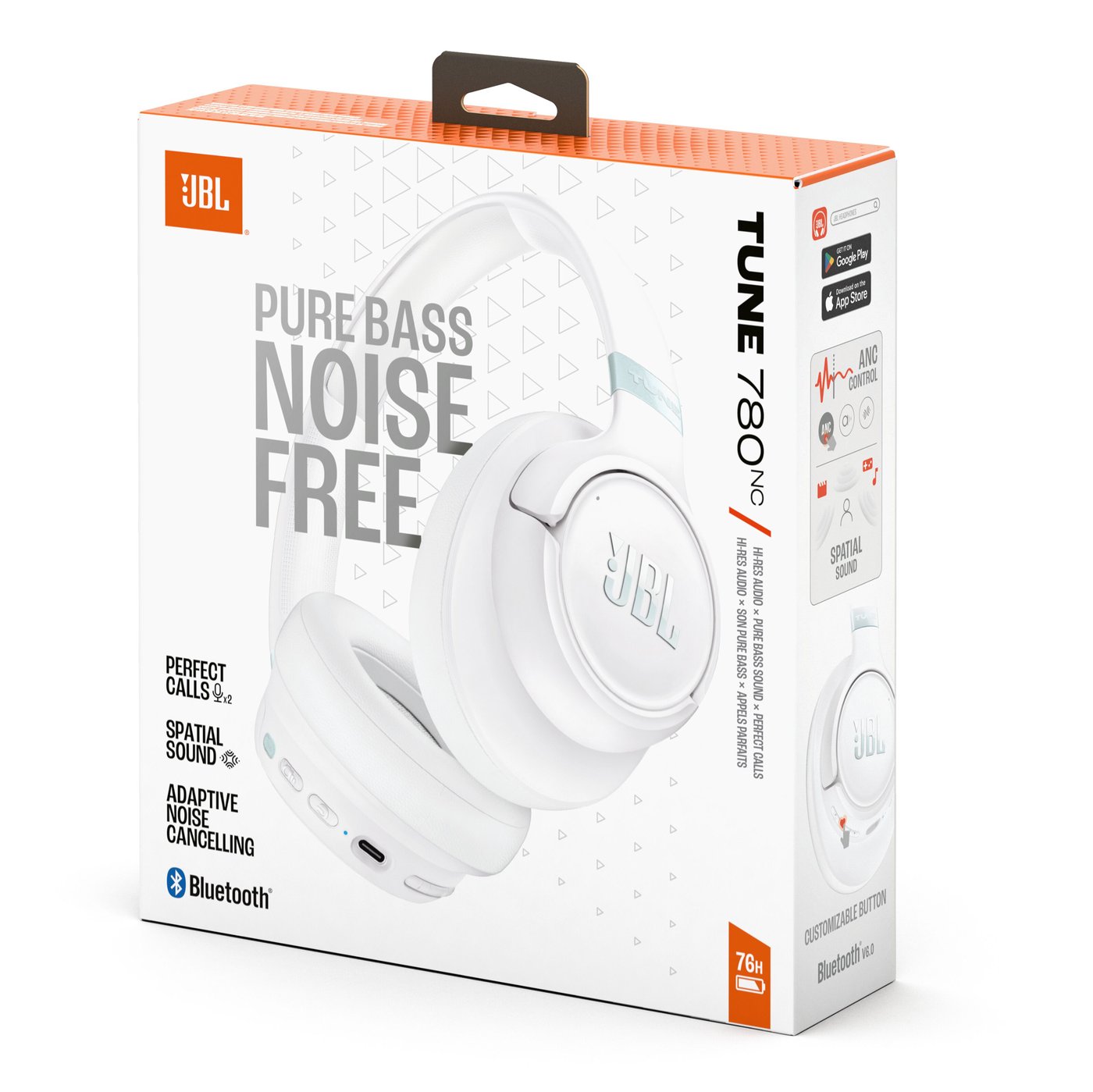 JBL Tune 780NC trådløse over-ear-hodetelefoner Hvit