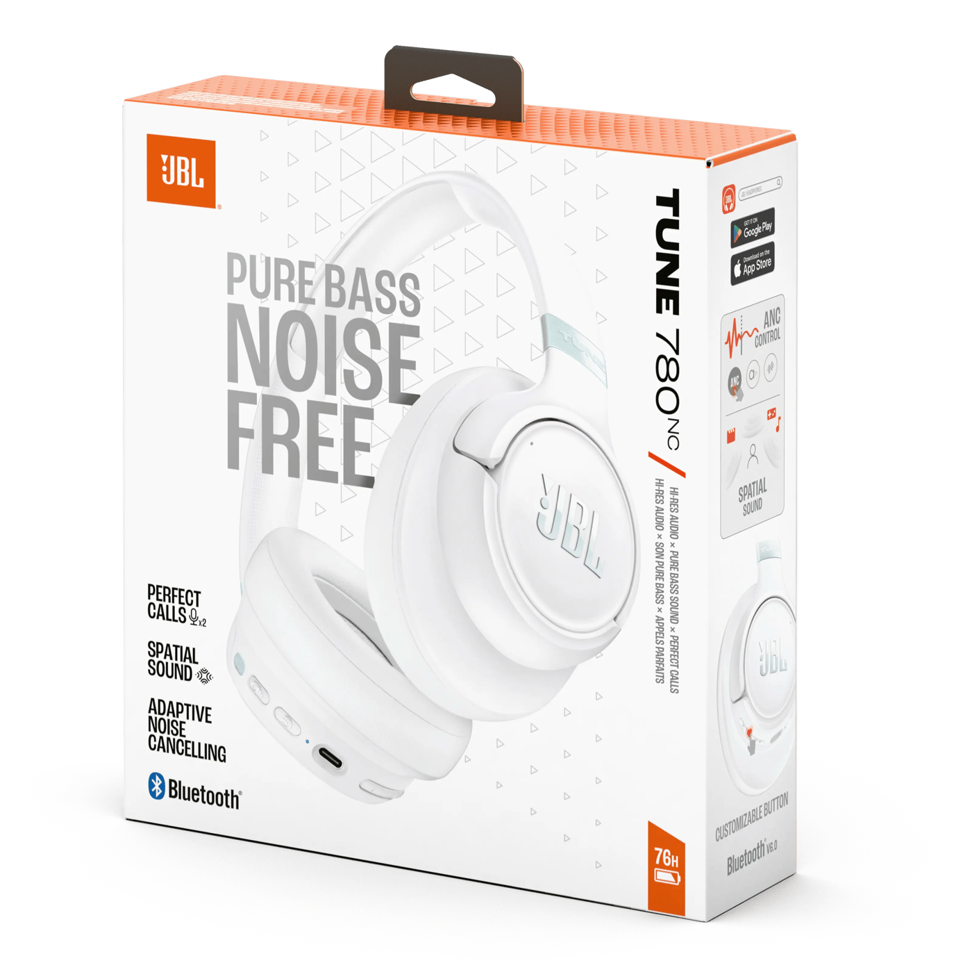 JBL Tune 780NC trådløse over-ear-hodetelefoner Hvit