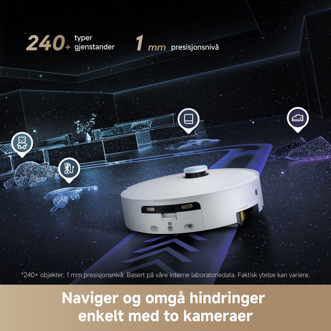 Dreame Dreame Aqua 10 Ultra Track Complete robotstøvsuger Hvit