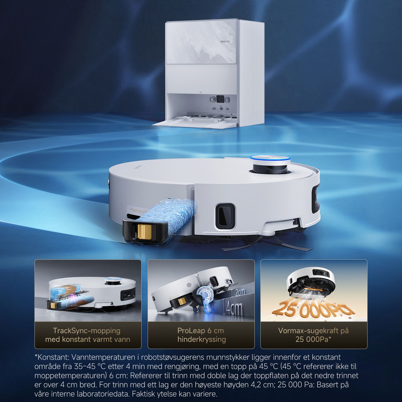 Dreame Dreame Aqua 10 Ultra Track Complete robotstøvsuger Hvit