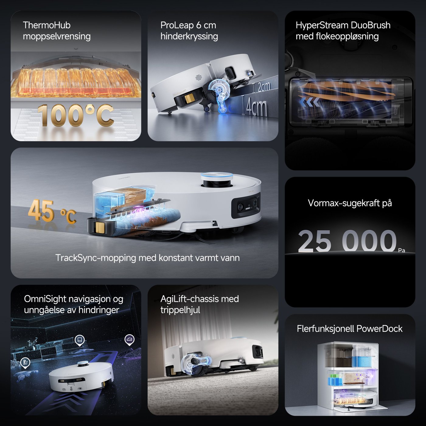 Dreame Dreame Aqua 10 Ultra Track Complete robotstøvsuger Hvit