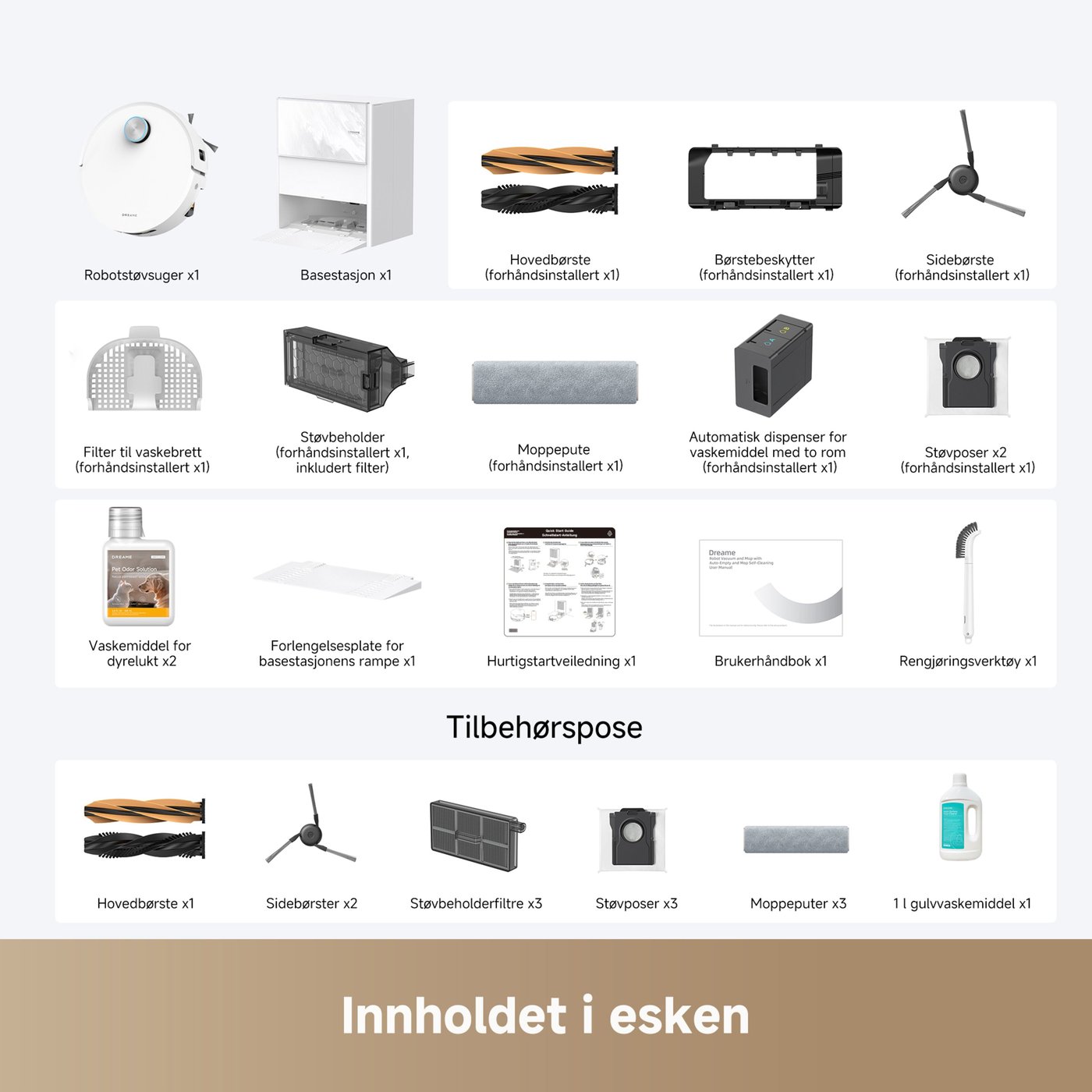 Dreame Dreame Aqua 10 Ultra Track Complete robotstøvsuger Hvit