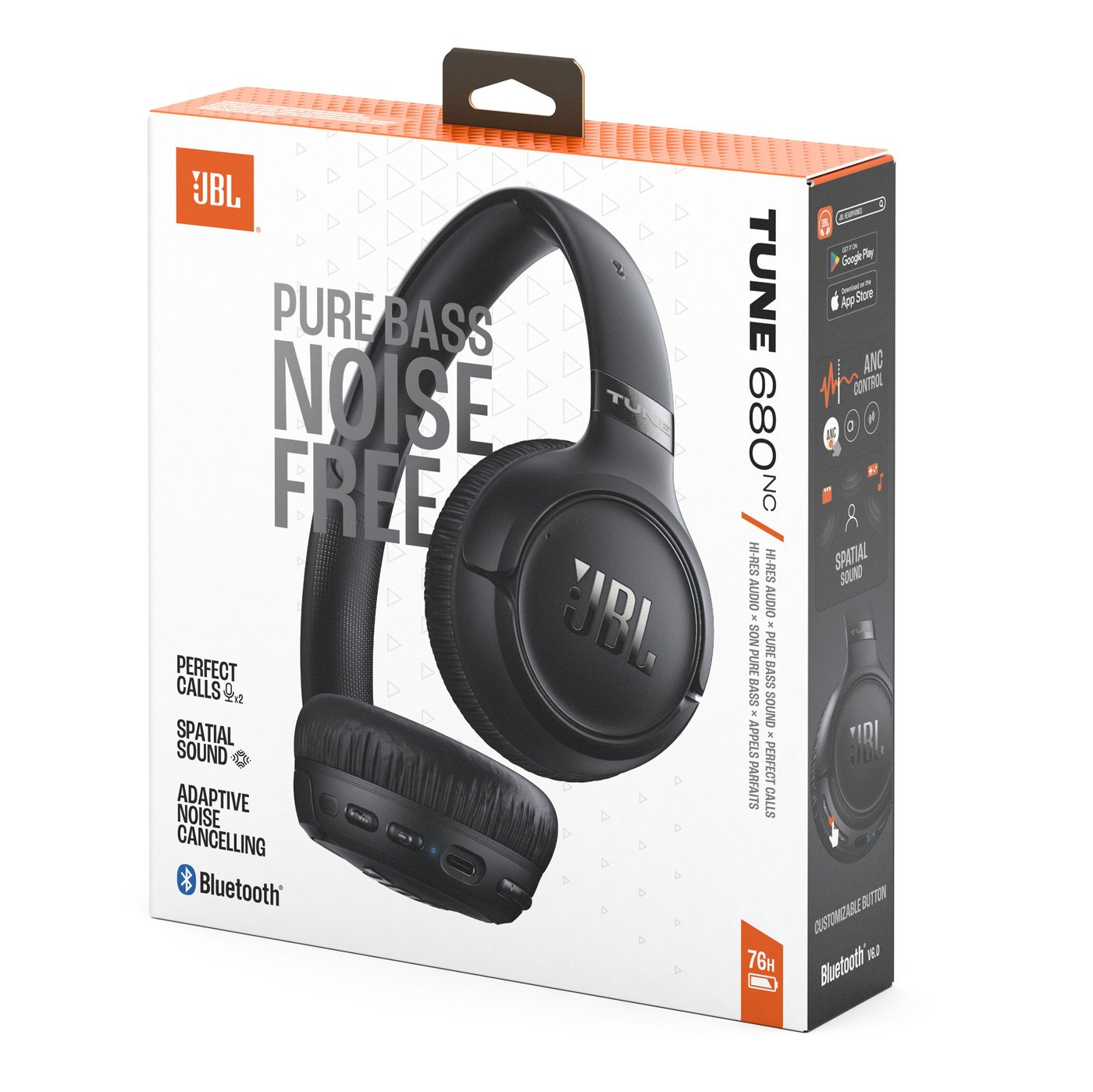 JBL Tune 680NC trådløse on-ear-hodetelefoner Svart