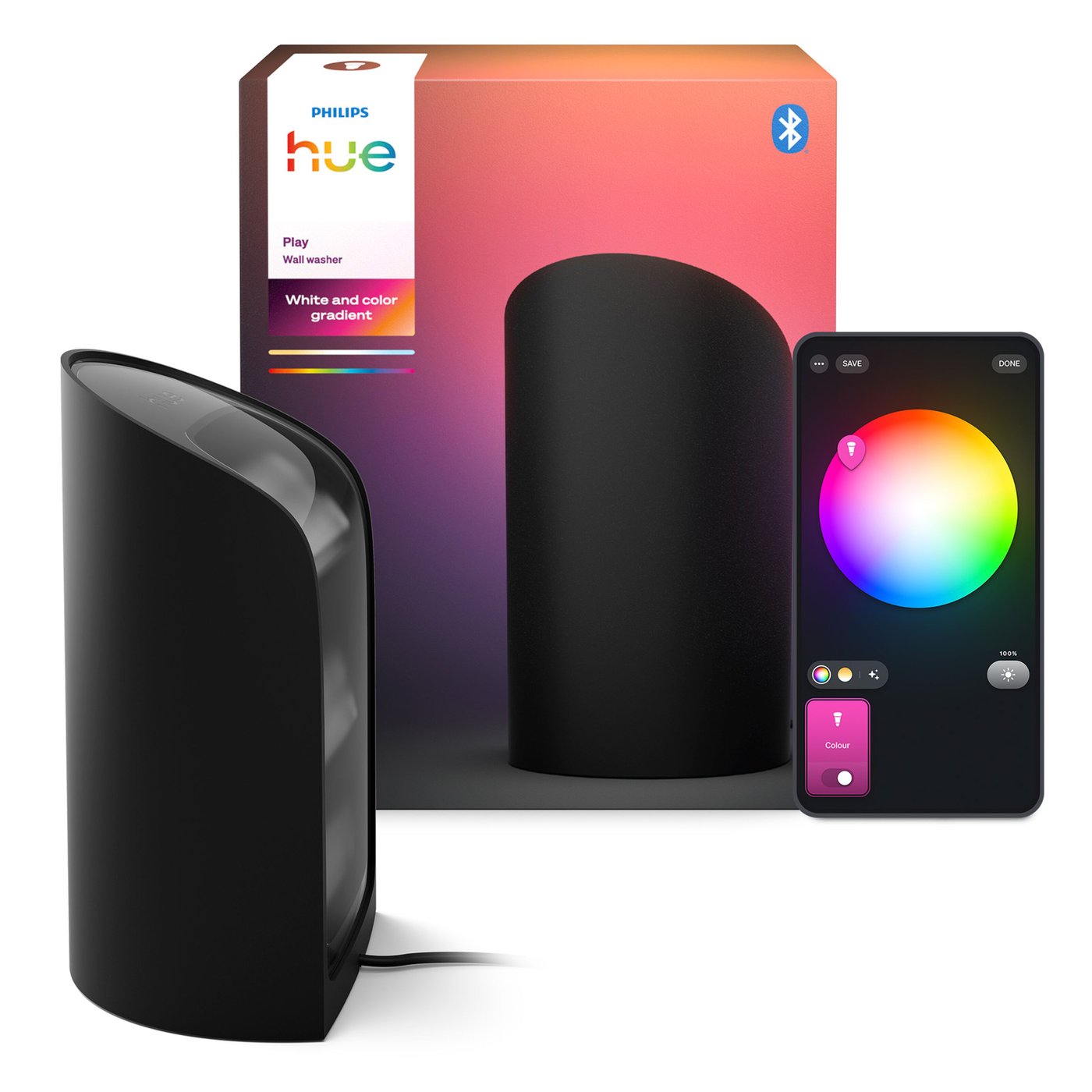 Philips Hue Play Vegglys 1-pk. Svart