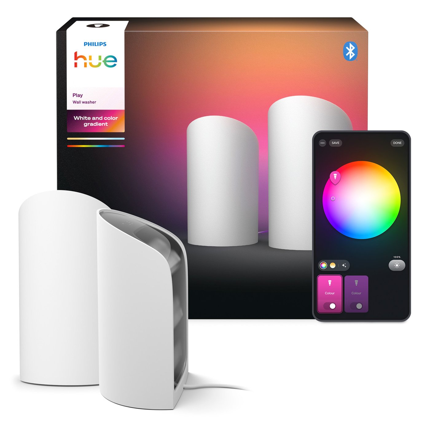 Philips Hue Play Wall Washer Väggbelysning 2-pack Vit