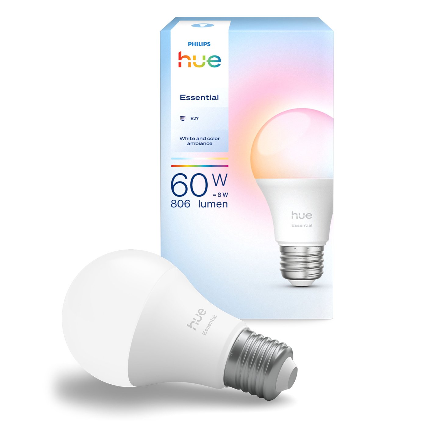 Philips Hue Essential Smart LED-pære E27 806 lm 1-pk.